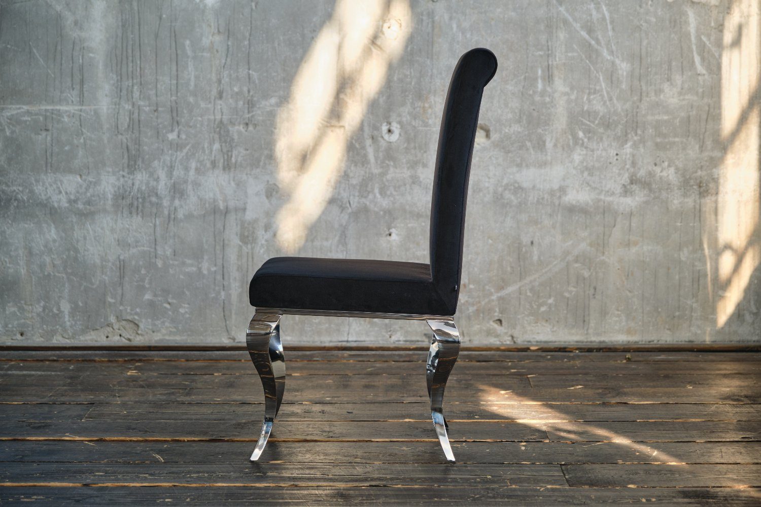 Barock KAWOLA schwarz Stuhl verschiedene Farben Esszimmerstuhl LEIA, Velvet