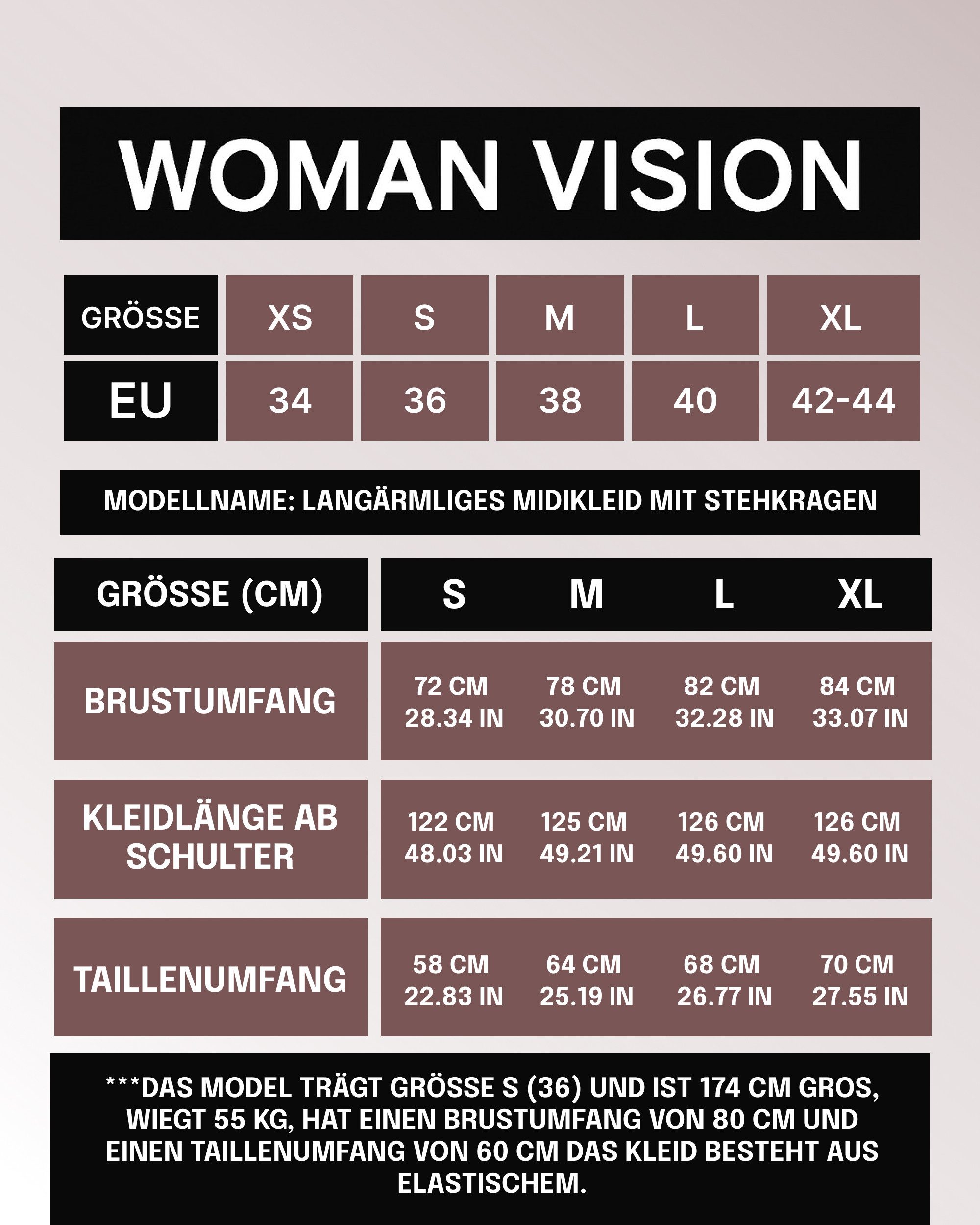 WOMAN VISION Midikleid Wickelkleid mit Schlitz und langen Ärmeln – Bild 5 von 5