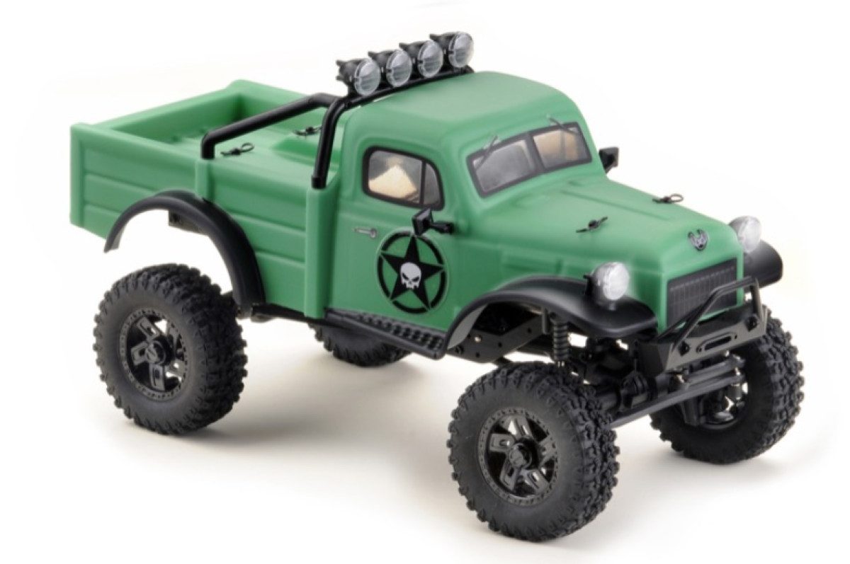 Absima RC-Auto 1:18 Mini Crawler Hobby Plus Power Wagon V2 Allrad (inkl. 2.4 GHz Fernsteuerung, 2S Fahrakku und USB Ladekabel), Kleine Maße - großer Spaß