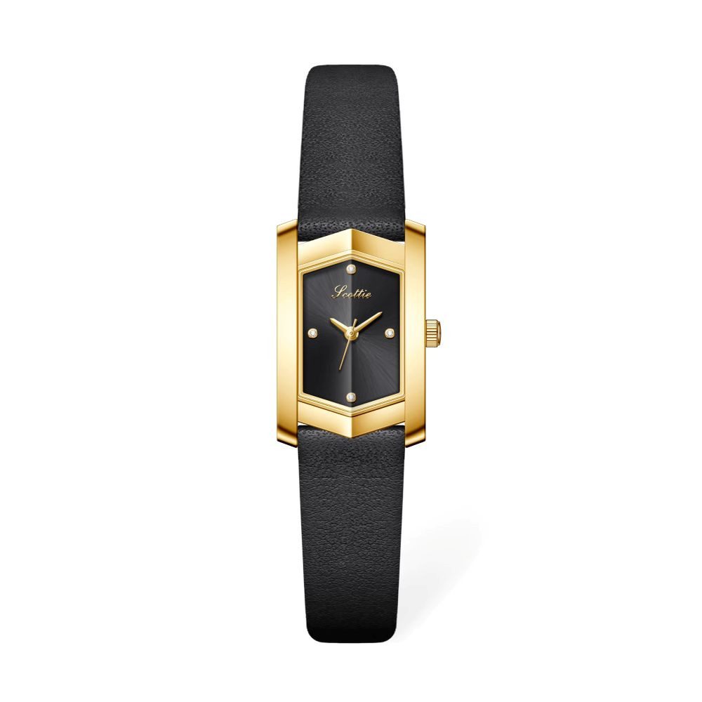 Tidy Quarzuhr Scottie 9851 Damenuhr mit Quarzwerk und Lederarmband 9851