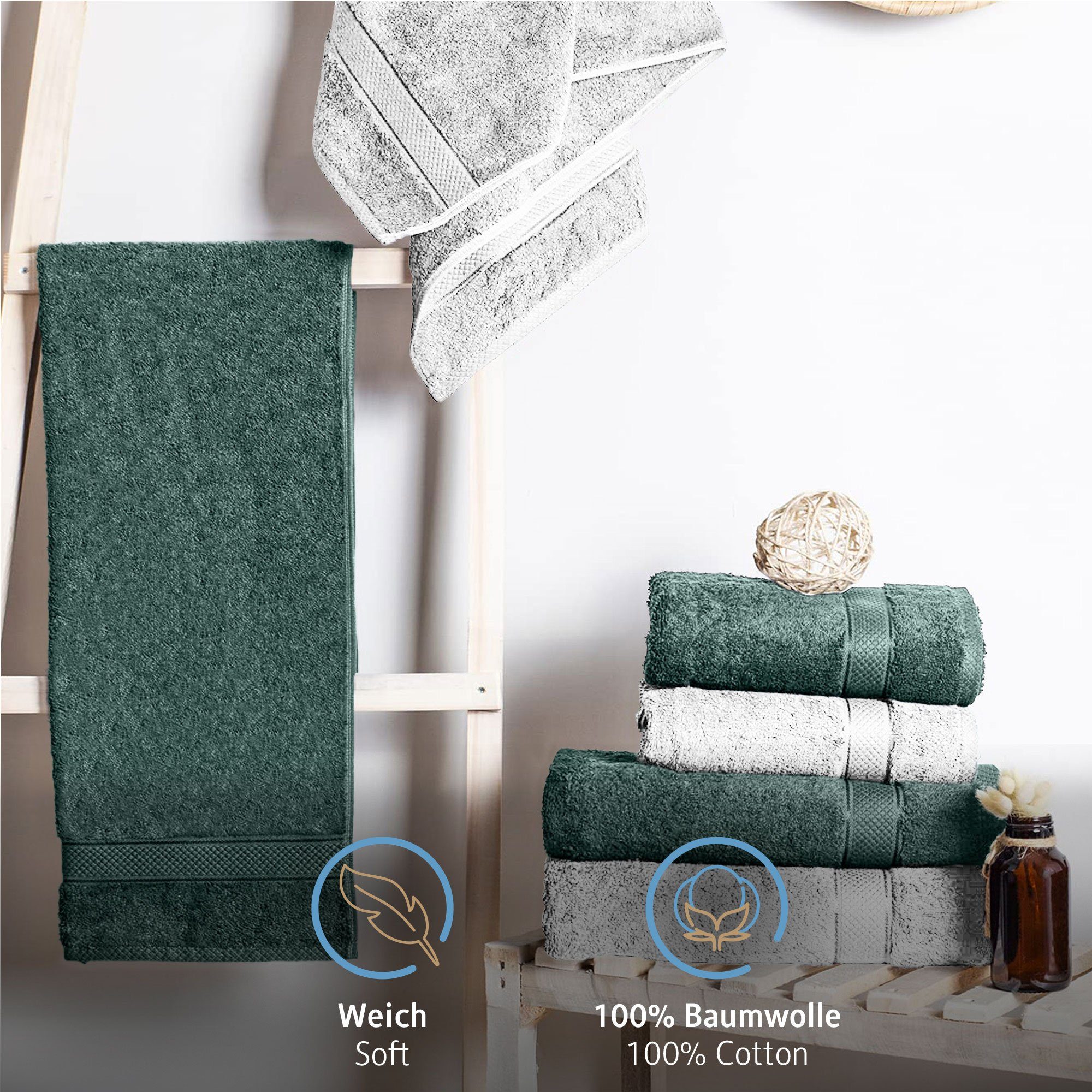 Komfortec Handtuch Set 100% Baumwolle, 470 günstig online kaufen