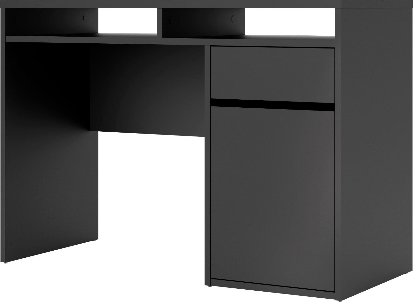 Home affaire Schreibtisch Plus, mit schwarz matt zeitloses Design vielen | | schwarz schwarz Stauraummöglichkeiten, matt matt