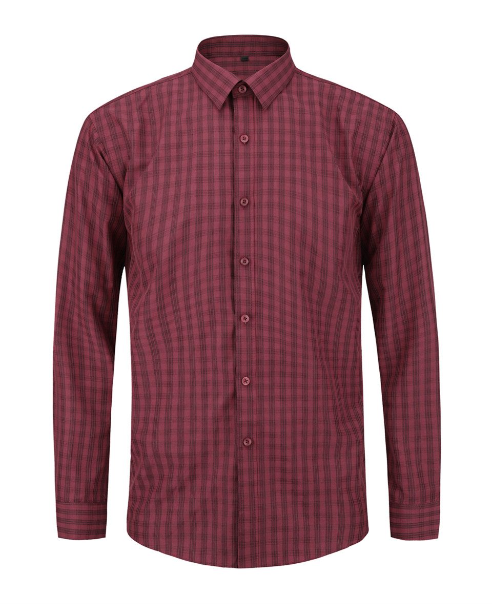 Allthemen Langarmhemd mit Karomuster modisches Freizeithemd Regular Fit günstig online kaufen