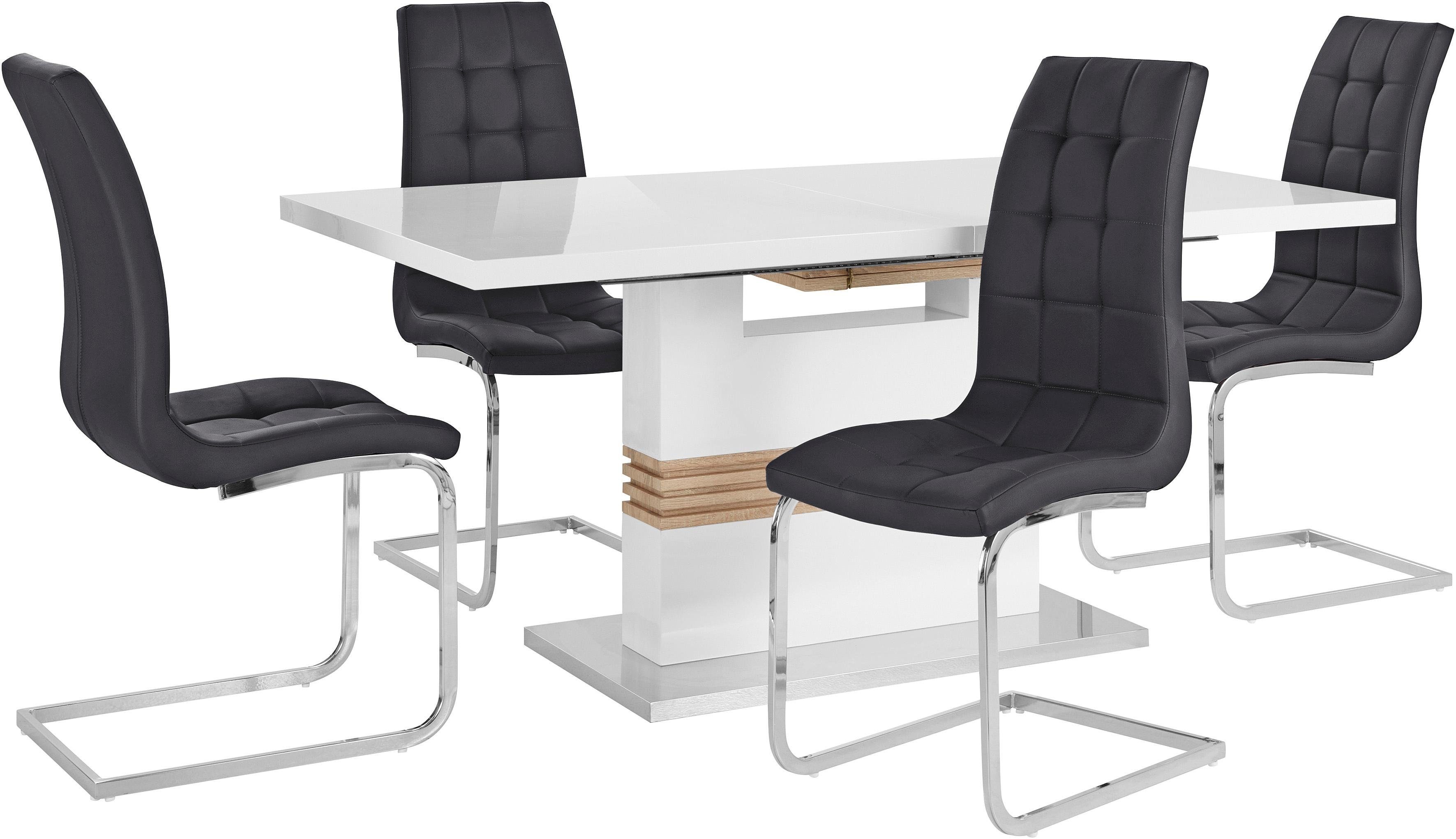 INOSIGN Essgruppe "Perez/Lola", (Set, 5 tlg.), mit 4 Stühlen, Tisch auszieh günstig online kaufen