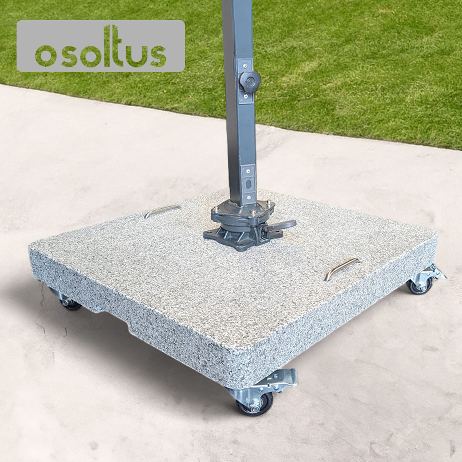 osoltus Betonschirmständer osoltus Granit Schirmständer 100 kg mit 4 Rollen für Ampelschirm mit – Bild 5 von 5