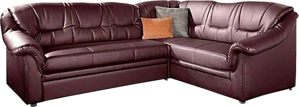 DOMO collection Ecksofa Montana, zeitlose Rückensteppung, bequeme Armlehnen, L-Form, wahlweise mit Bettfunktion