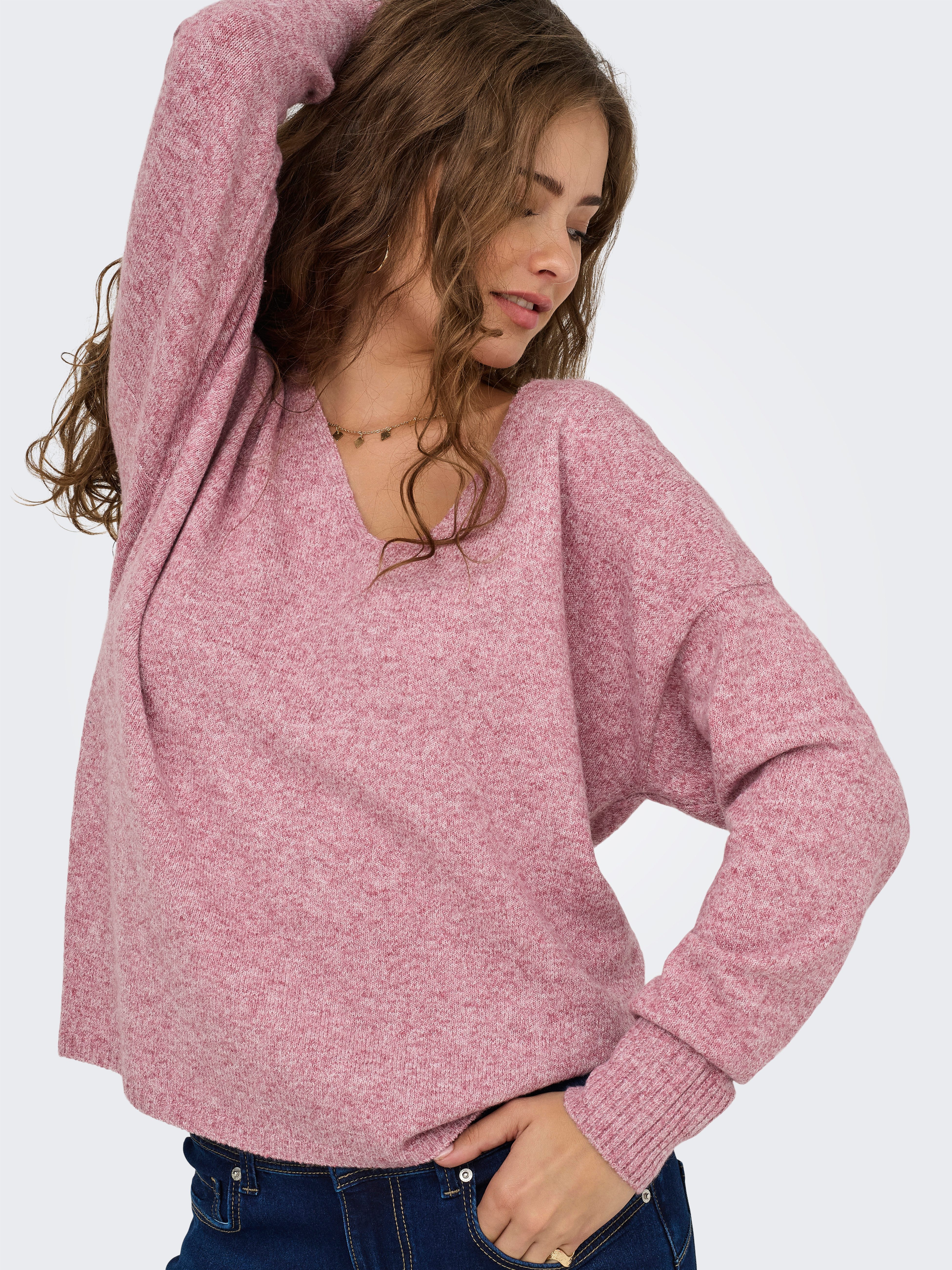 ONLY V-Ausschnitt-Pullover ONLRICA LIFE L/S V-NECK günstig online kaufen