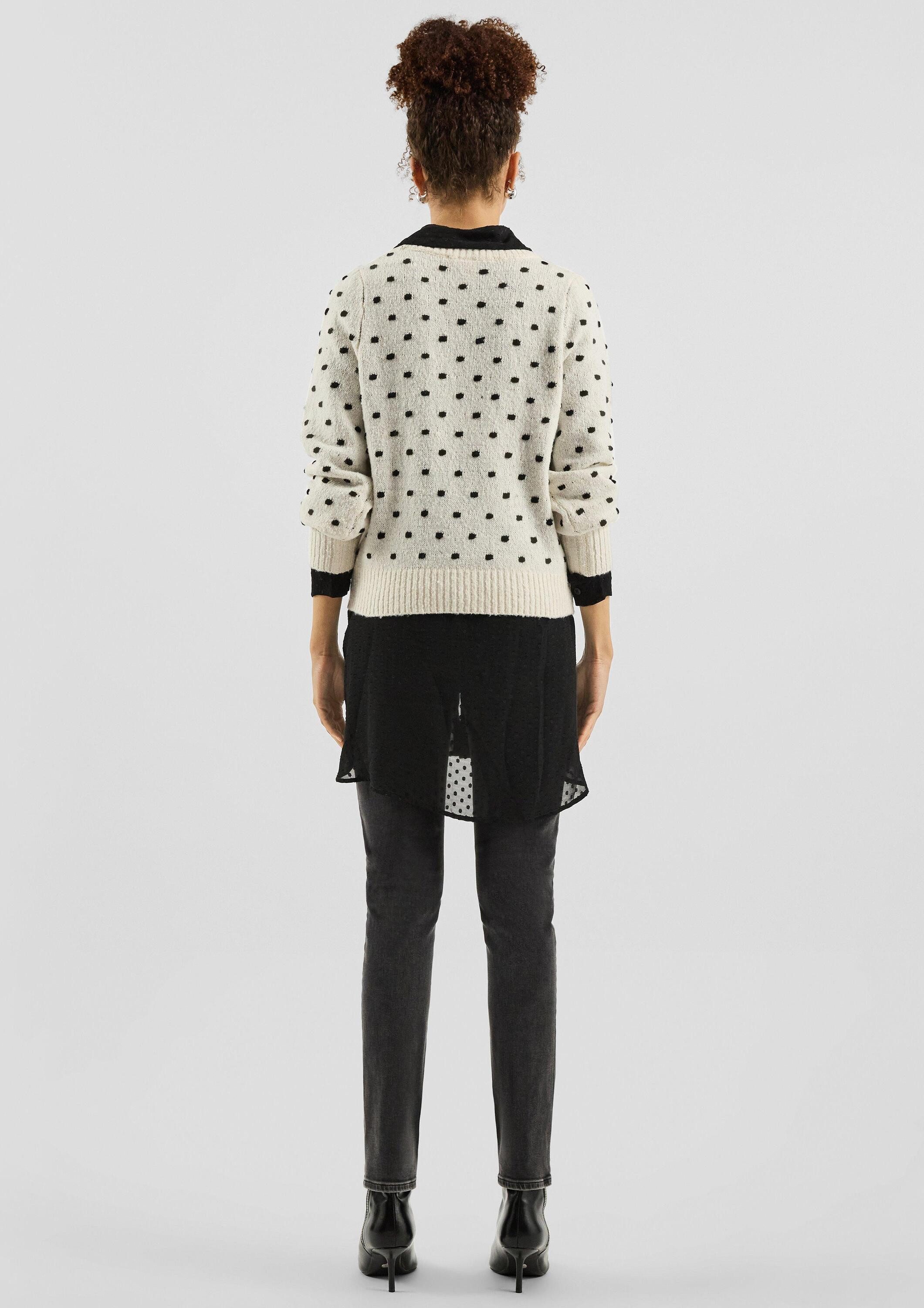 QS Longpullover Strickpullover Pullover mit Punkten