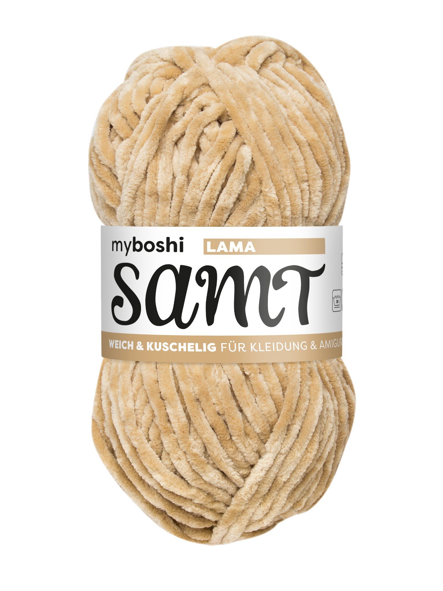 myboshi Samt Wolle, Chenille Garn Häkelwolle, 100 m (1-St., Samt Wolle Original Chenille Garn), Uni