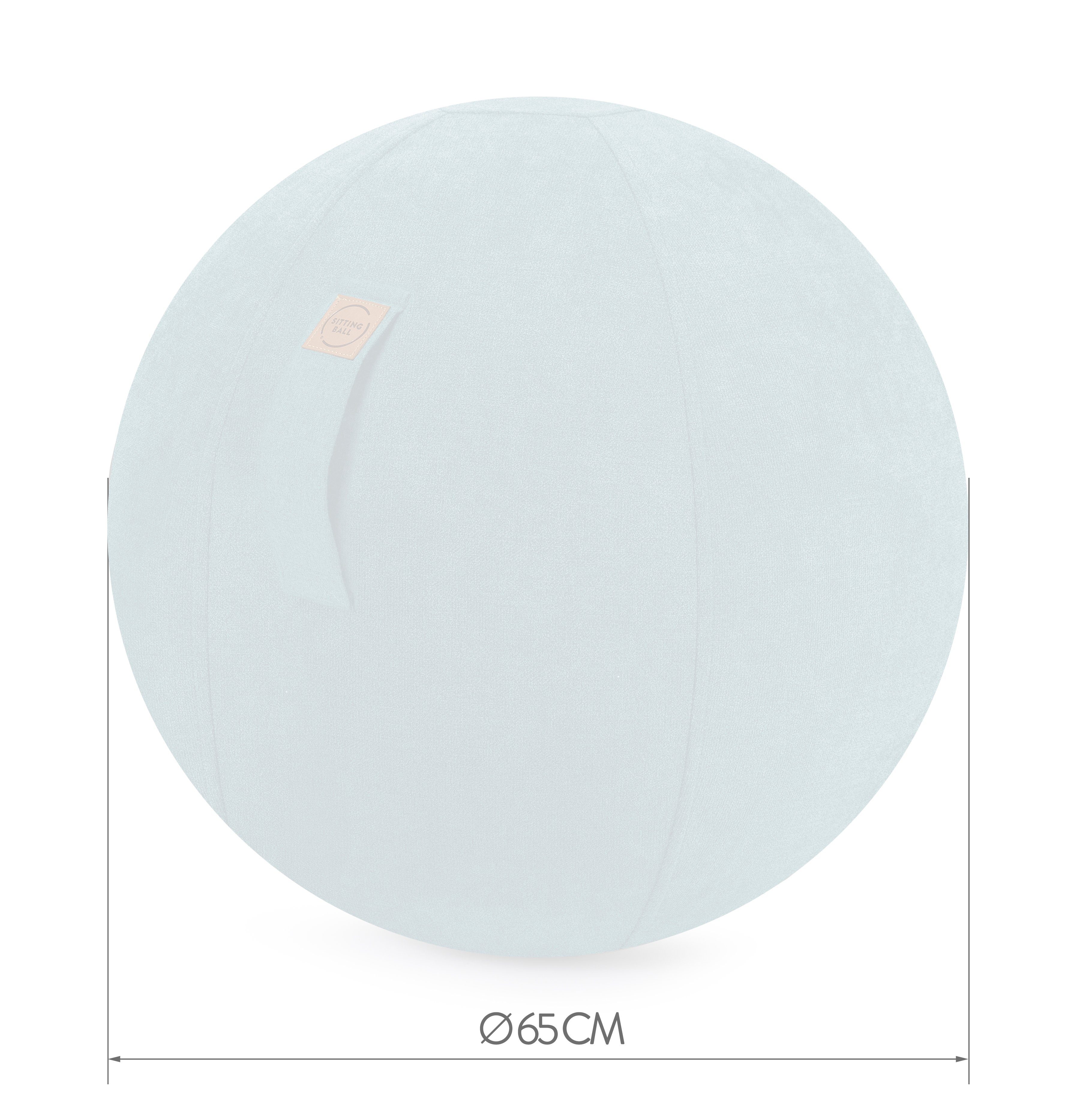 verschiedenen Griff Magma cm Magma 65 in Größe Wohnaccessoire Farben mit Sitzmöbel - Ball Heimtex Velour Petrol Sitzball Ø Sitting Alfa - Sitzball