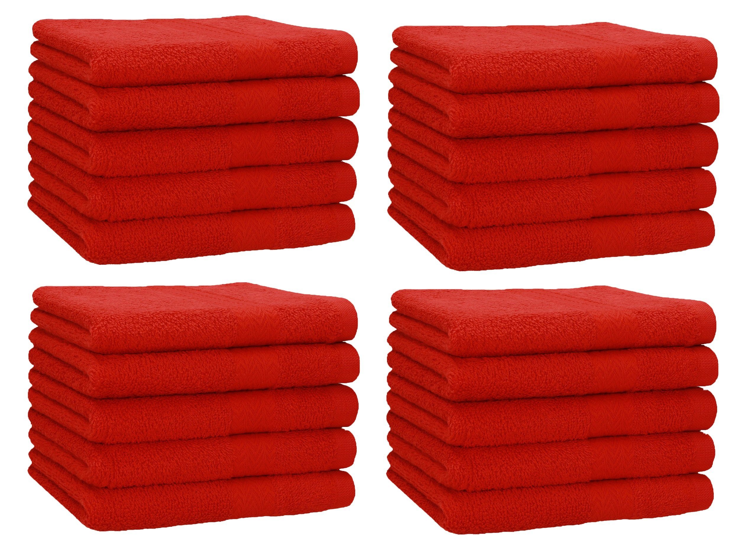 Betz Gästehandtücher 20 Stück Gästehandtücher Premium 100% Baumwolle  Gästetuch-Set 30x50 cm Farbe rot, 100% Baumwolle