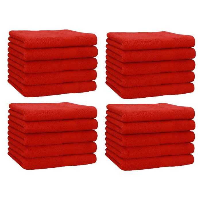 Betz Gästehandtücher 20 Stück Gästehandtücher Premium 100% Baumwolle Gästetuch-Set 30x50 cm Farbe rot 100% Baumwolle