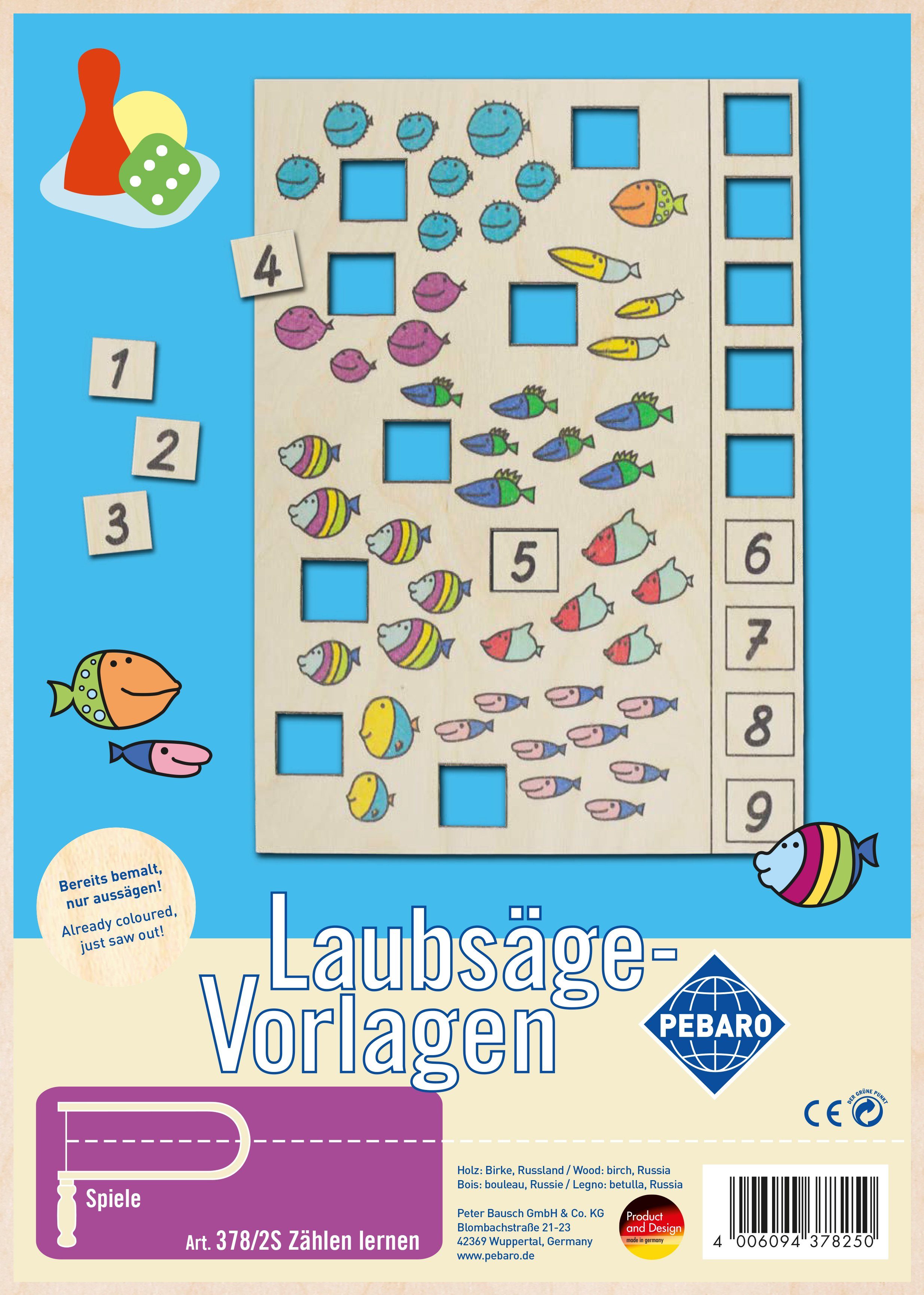 Kreativset lernen", "Zählen Pebaro 378/2S Laubsägevorlage