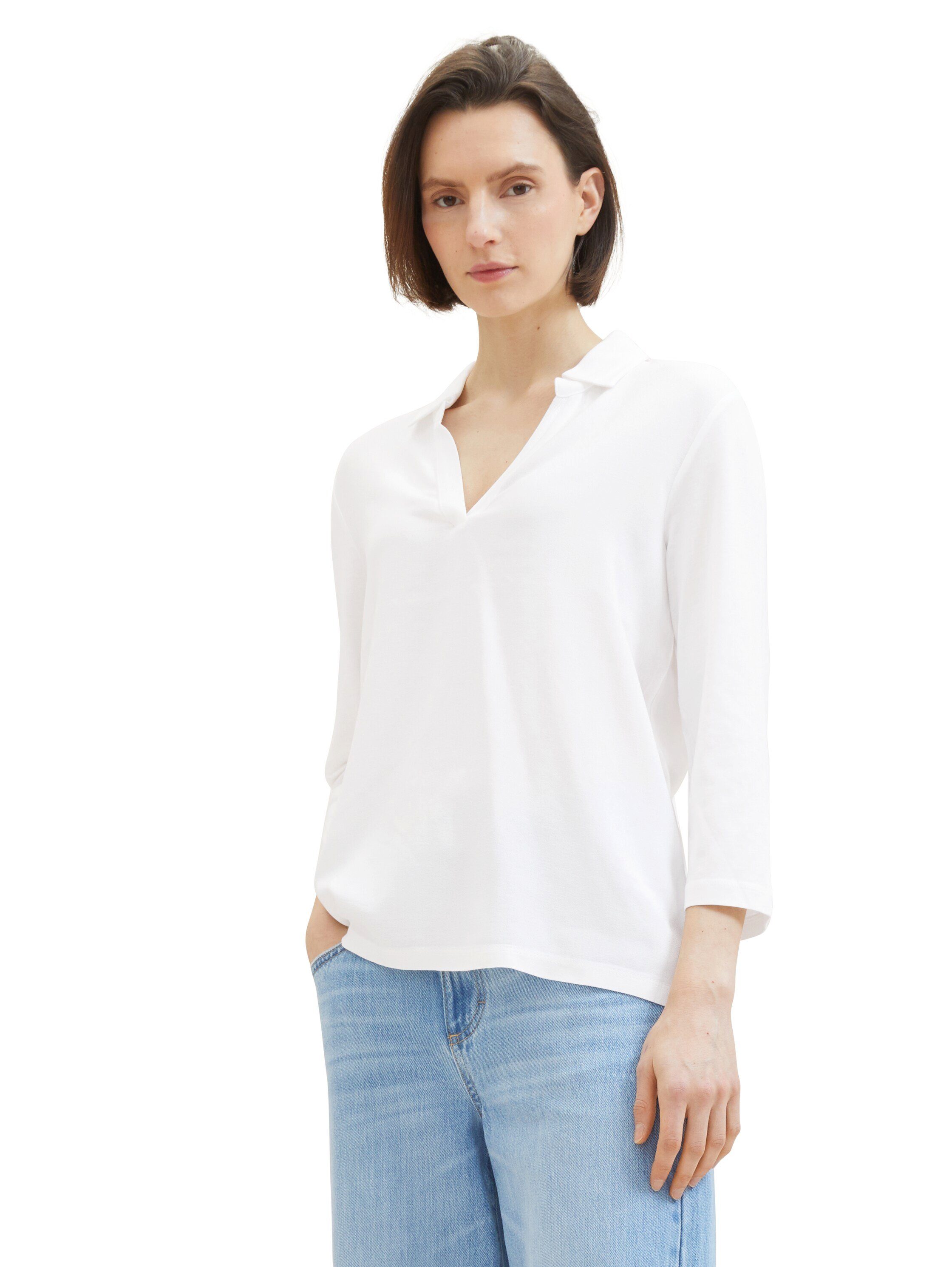TOM TAILOR Langarmshirt mit Polokragen günstig online kaufen