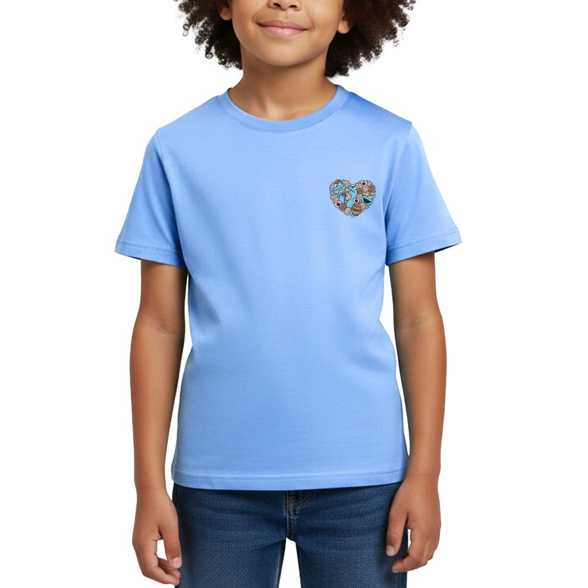 T-Shirt Sesamstraße Design Herz Mit Krümelmonster Kinder T-Shirt