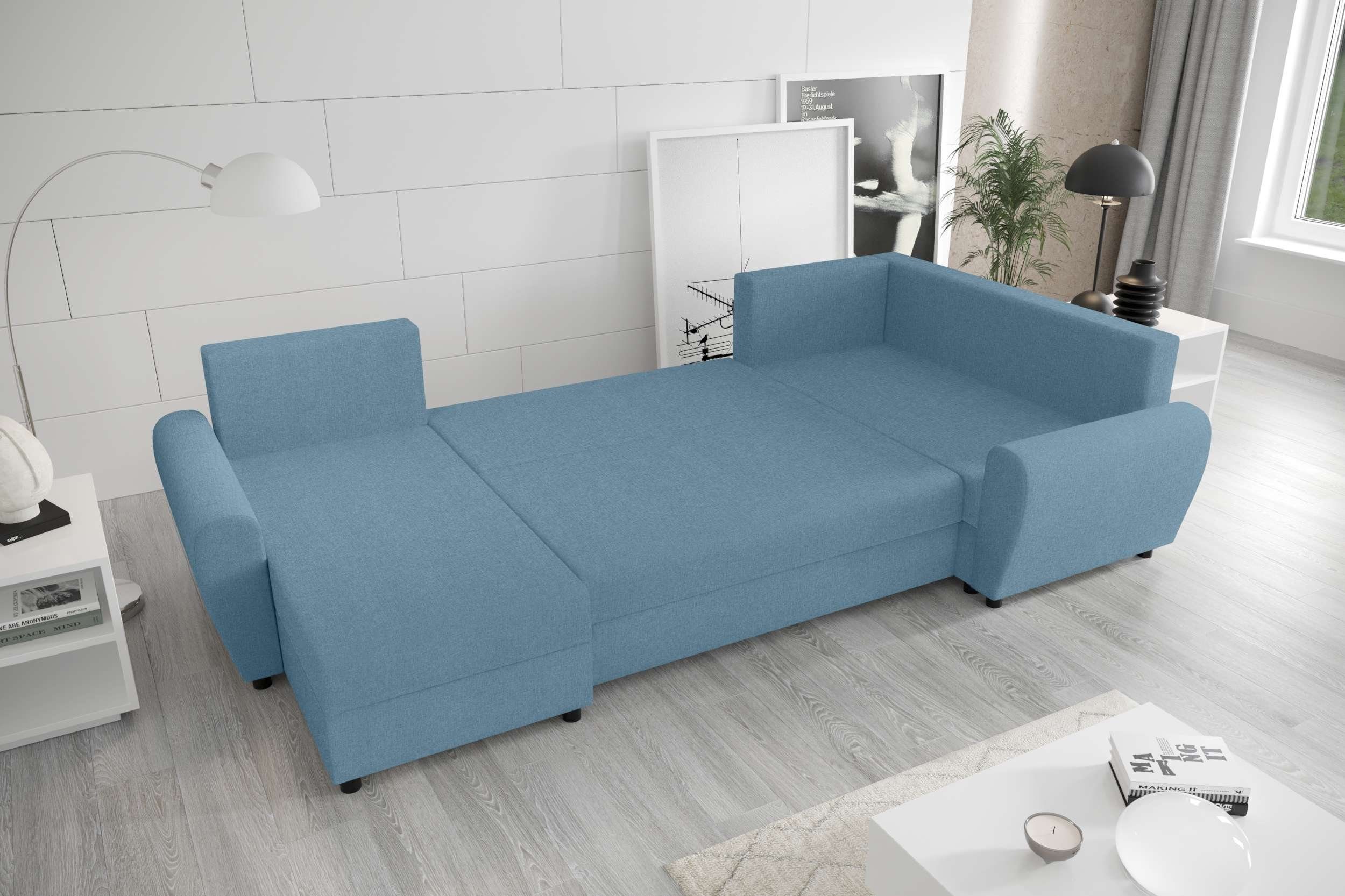 Eckcouch, Stylefy Haven, Sofa, Bettkasten, Bettfunktion, U-Form, mit Design Sitzkomfort, mit Modern Wohnlandschaft