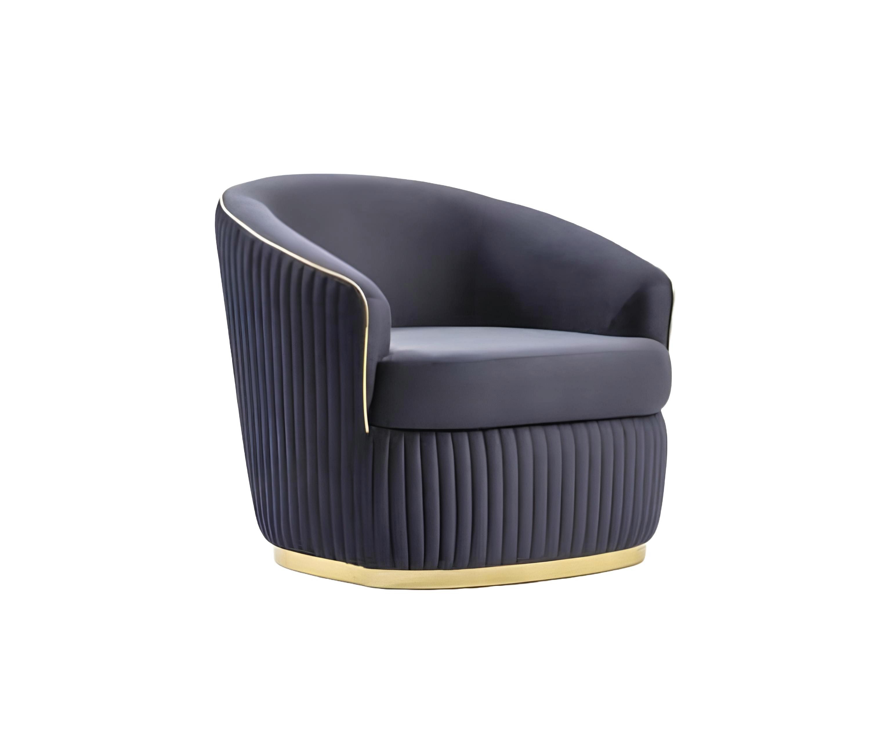 Xlmoebel Cocktailsessel Neuer luxuriöser blauer Designer Club Lounge Sessel zum Entspannen (1-St., Sessel), Hergestellt in Europa