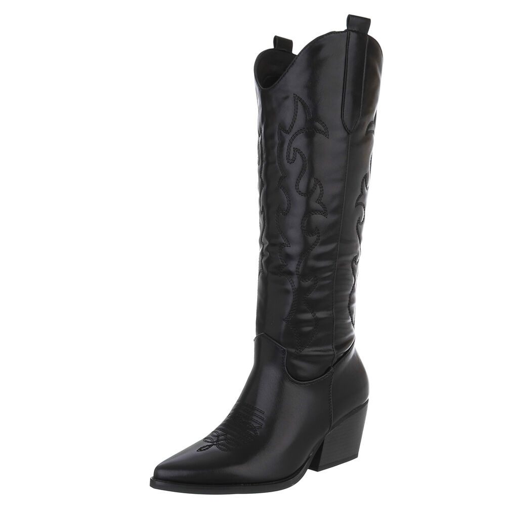 Ital-Design Elegante Damen-Stiefel mit hohem Schaft günstig online kaufen