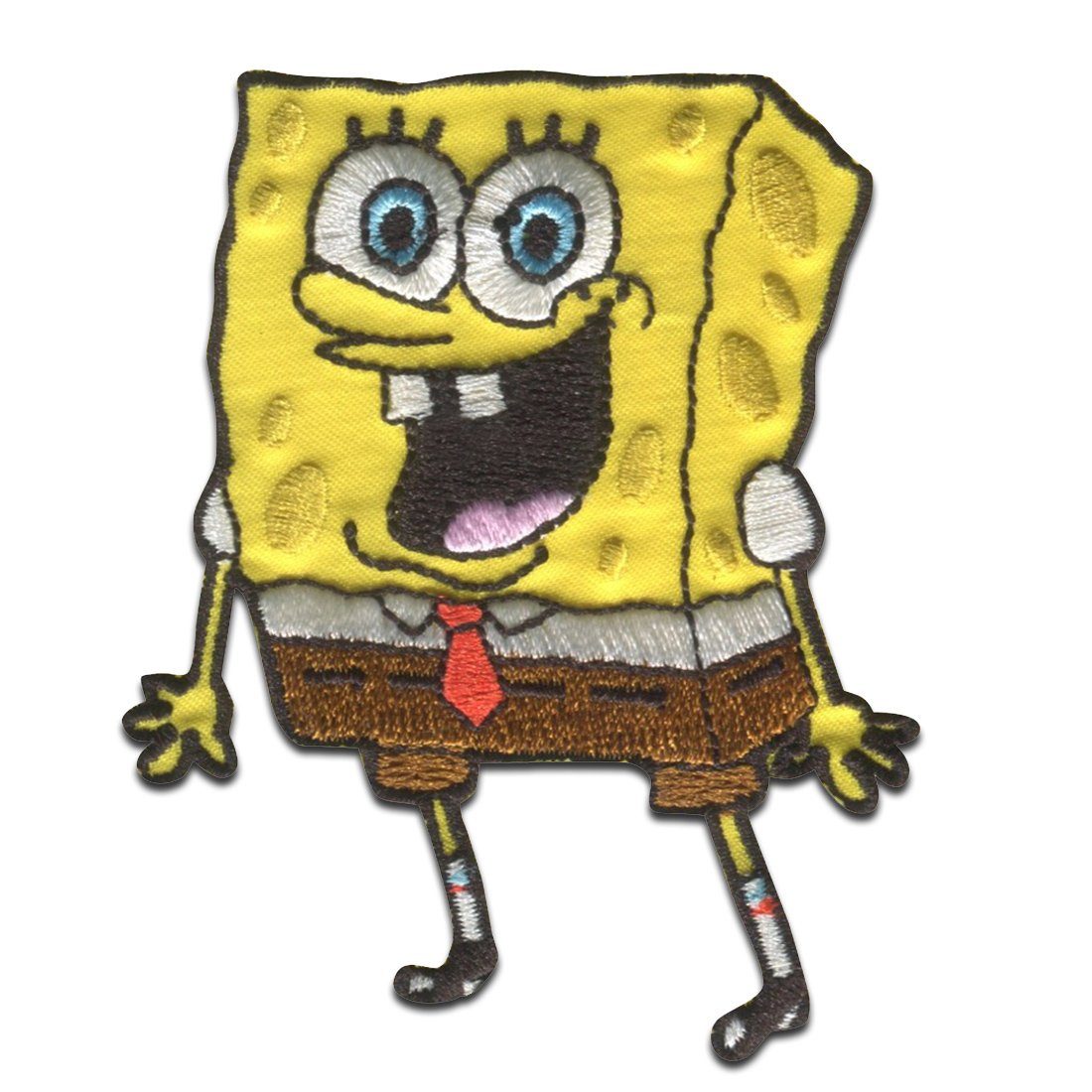 Spongebob Schwammkopf Aufnäher Bügelbild, Aufbügler, Applikationen, Patches, Flicken, zum aufbügeln, Polyester, SpongeBob Schwammkopf © gestickt - Größe: 5,1 x 7,4 cm