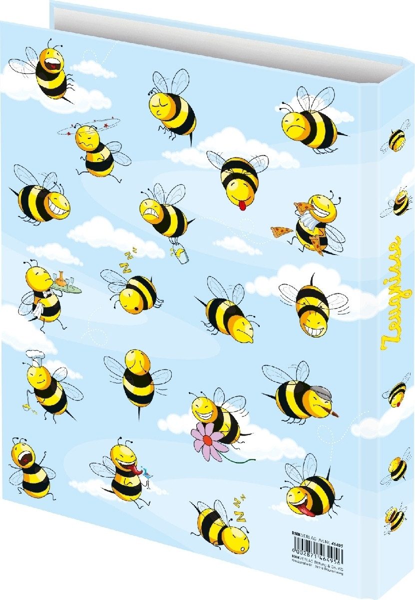 RNK Verlag Präsentationsordner Zeugnisringbuch 'Crazy Bees' 4 Ringe A4 250x315mm