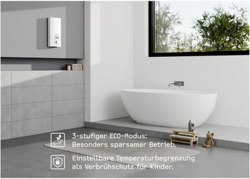 STIEBEL ELTRON Komfort-Durchlauferhitzer DEL 18/21/24 Plus, gradgenaue Temperaturwahl, elektronisch, min. 20 °C, max. 60 °C, 3i Technologie für konstante Warmwassertemperatur, LC-Display