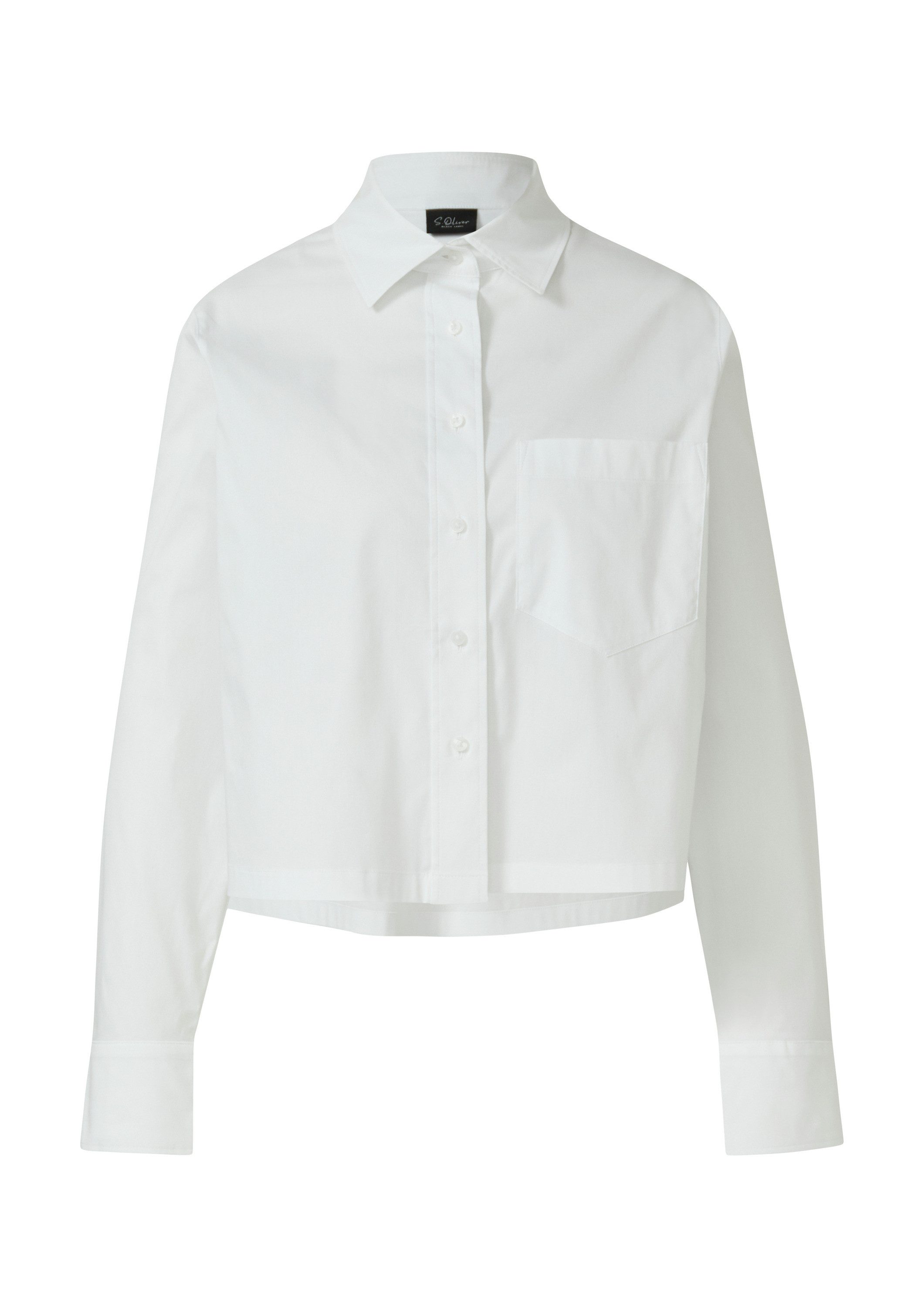 s.Oliver Langarmbluse Bluse Verkürzte Hemdbluse aus Popeline günstig online kaufen