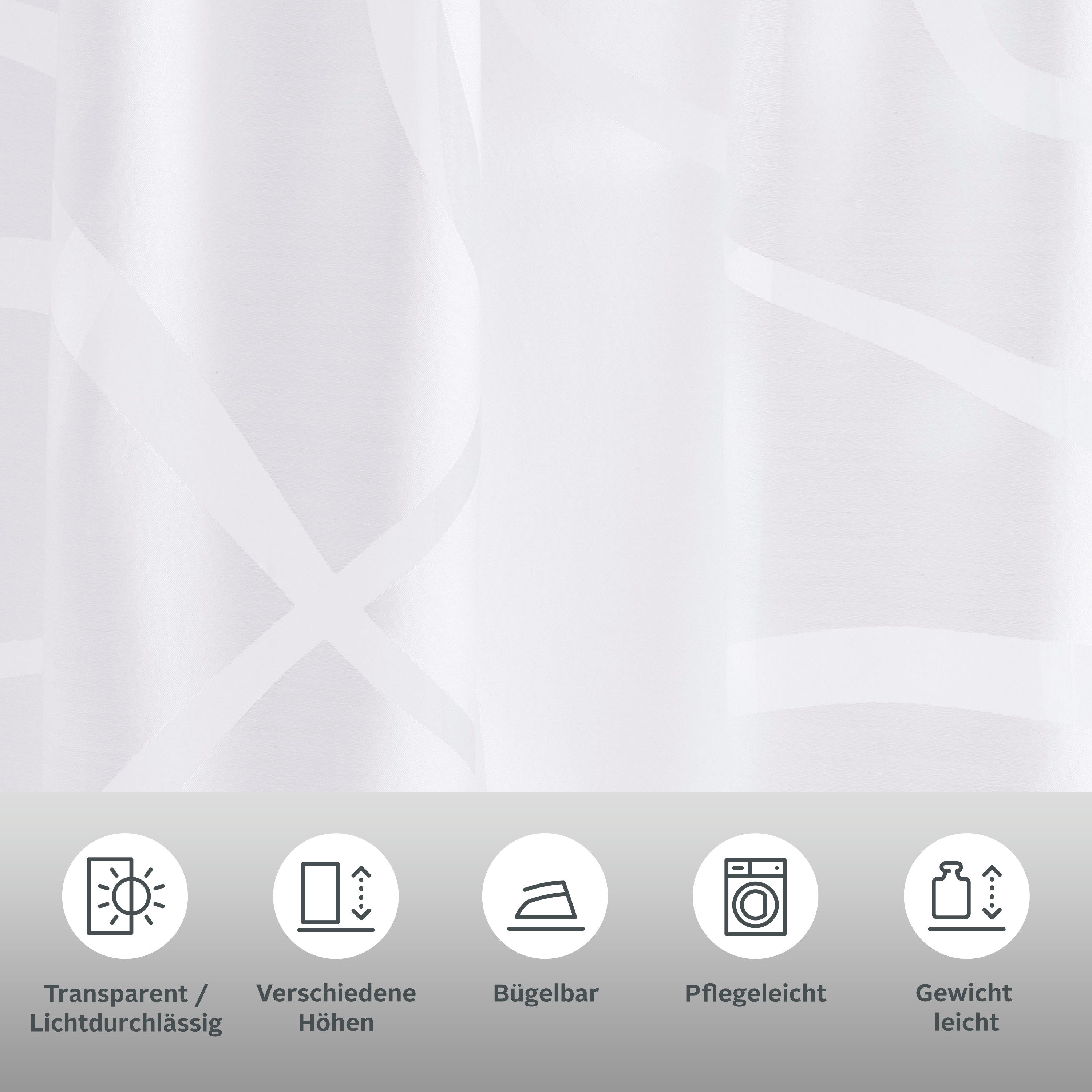 Bruno Banani Gardine Tilo (1 St), Kräuselband, transparent, Ausbrenner, transparent, Ausbrenner, gewebt, verschiedene Größen