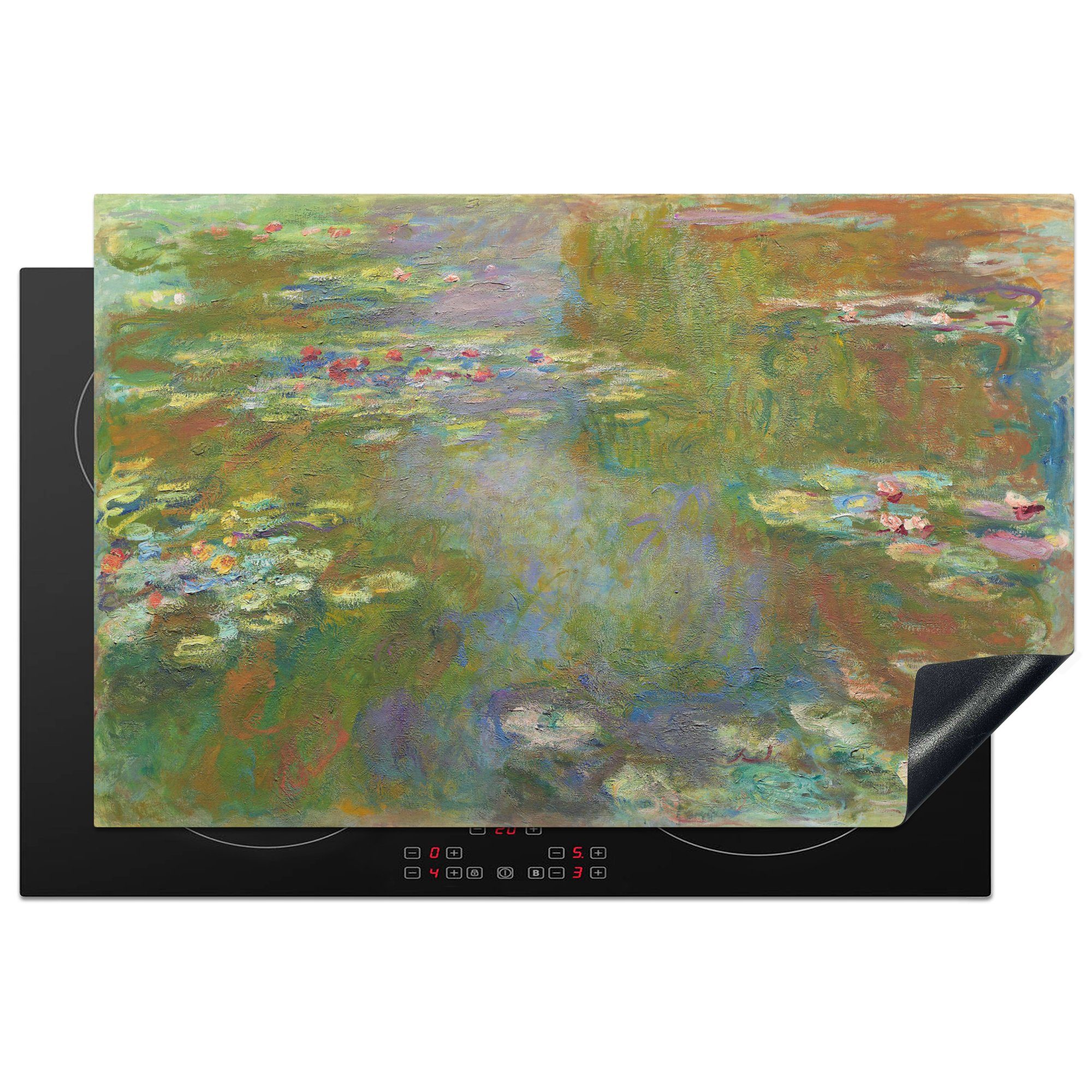 MuchoWow Herdblende-/Abdeckplatte Seerosenteich - Gemälde von Claude Monet, Vinyl, (1 tlg), 81x52 cm, Induktionskochfeld Schutz für die küche, Ceranfeldabdeckung