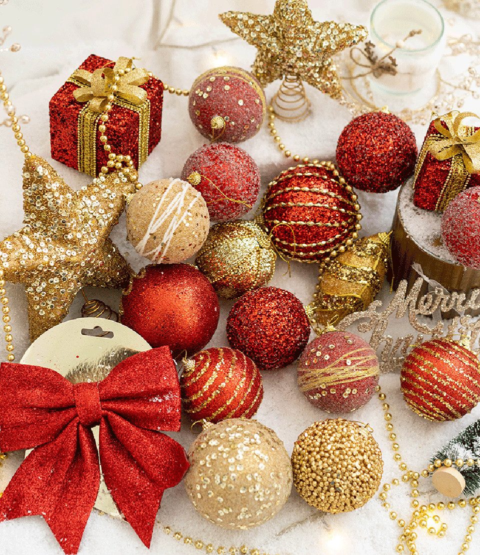 Bomiclss Weihnachtsbaumkugel 16-tlg. Weihnachtskugel-Set, bunte Weihnachtsbaumdekoration – Bild 3 von 5