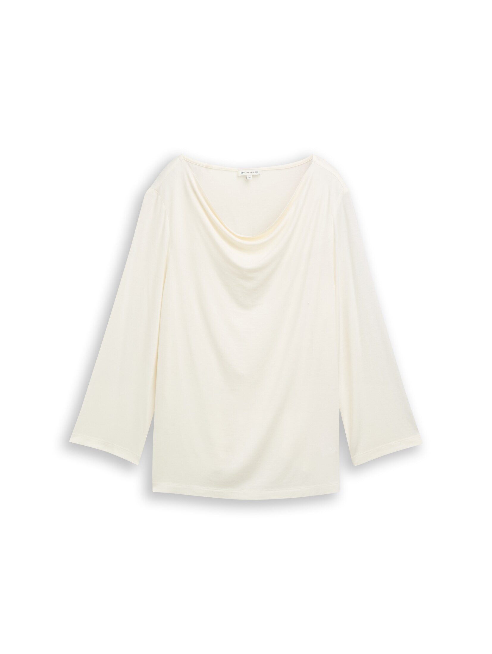 TOM TAILOR 3/4-Arm-Shirt T-Shirt Langarmshirt mit Wasserfallkragen