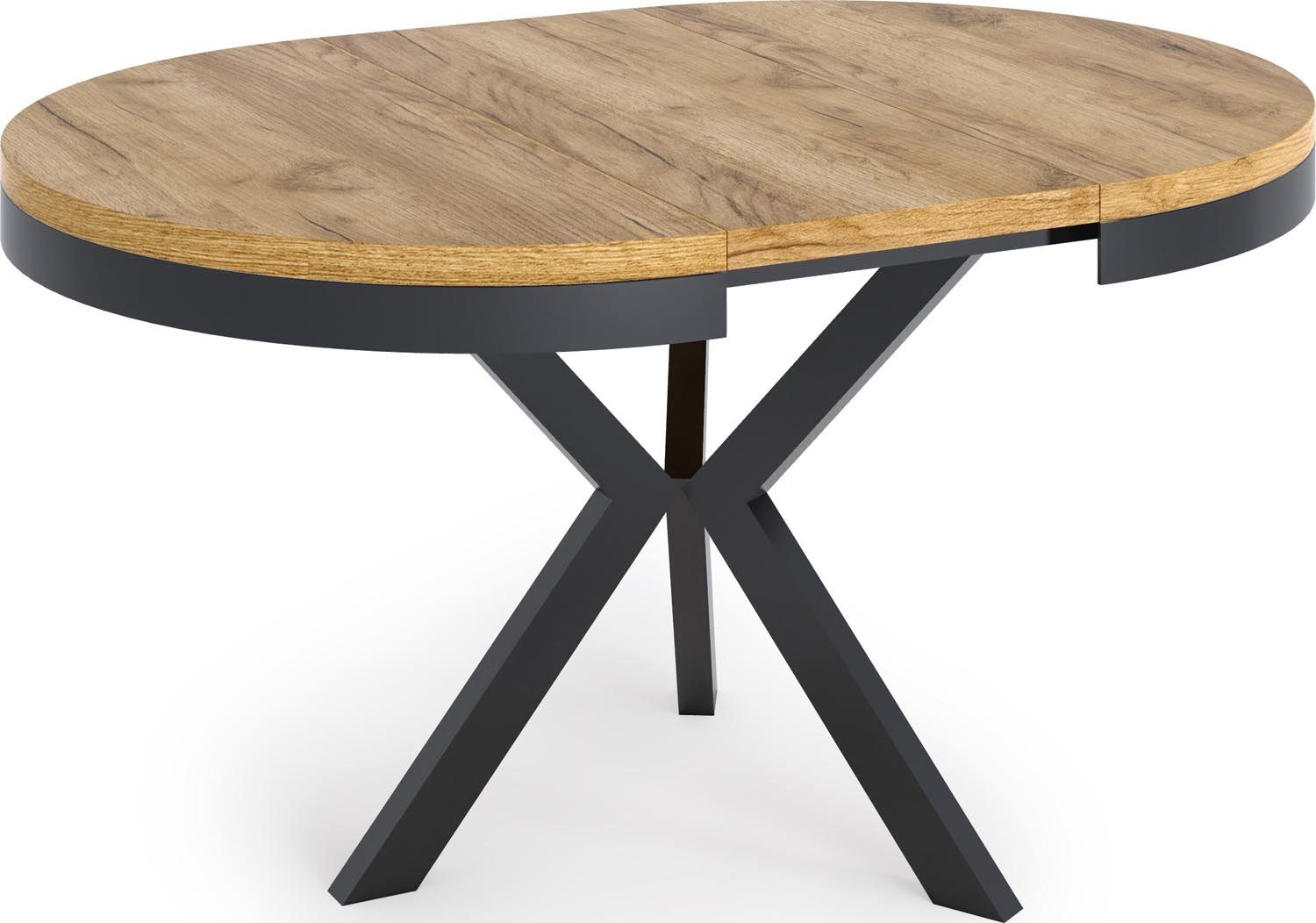 Weiß WFL cm Esstisch GROUP - Tisch im Loft-Stil cm mit Schwarz Metallbeinen 140 Velma, 100