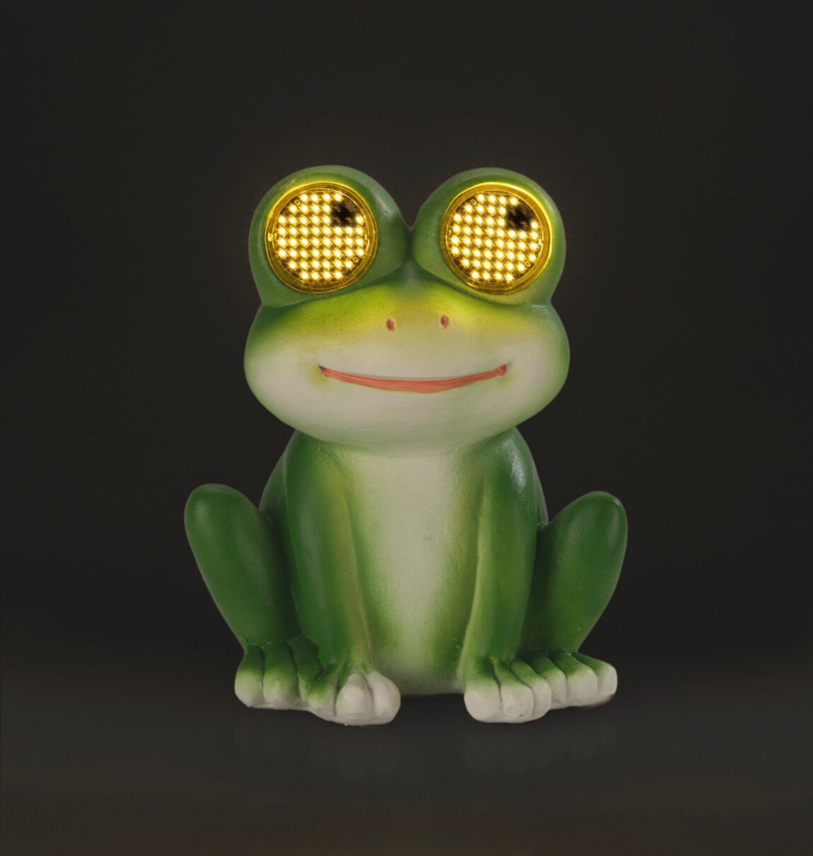Maximex LED Dekofigur Modell Blinky Eyes Frosch, Ein-/Ausschalter, LED fest integriert, Warmweiß, solarbetriebene Gartenfigur mit leuchtenden Augen, für Garten & Balkon