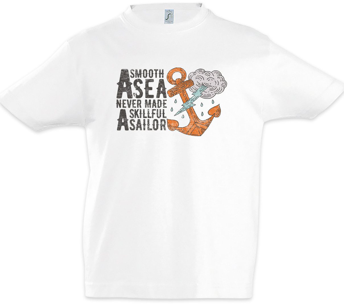 Print-Shirt A Smooth Sea Anchor Kinder T-Shirt Anker Sailor Tattoo Segler Segeln