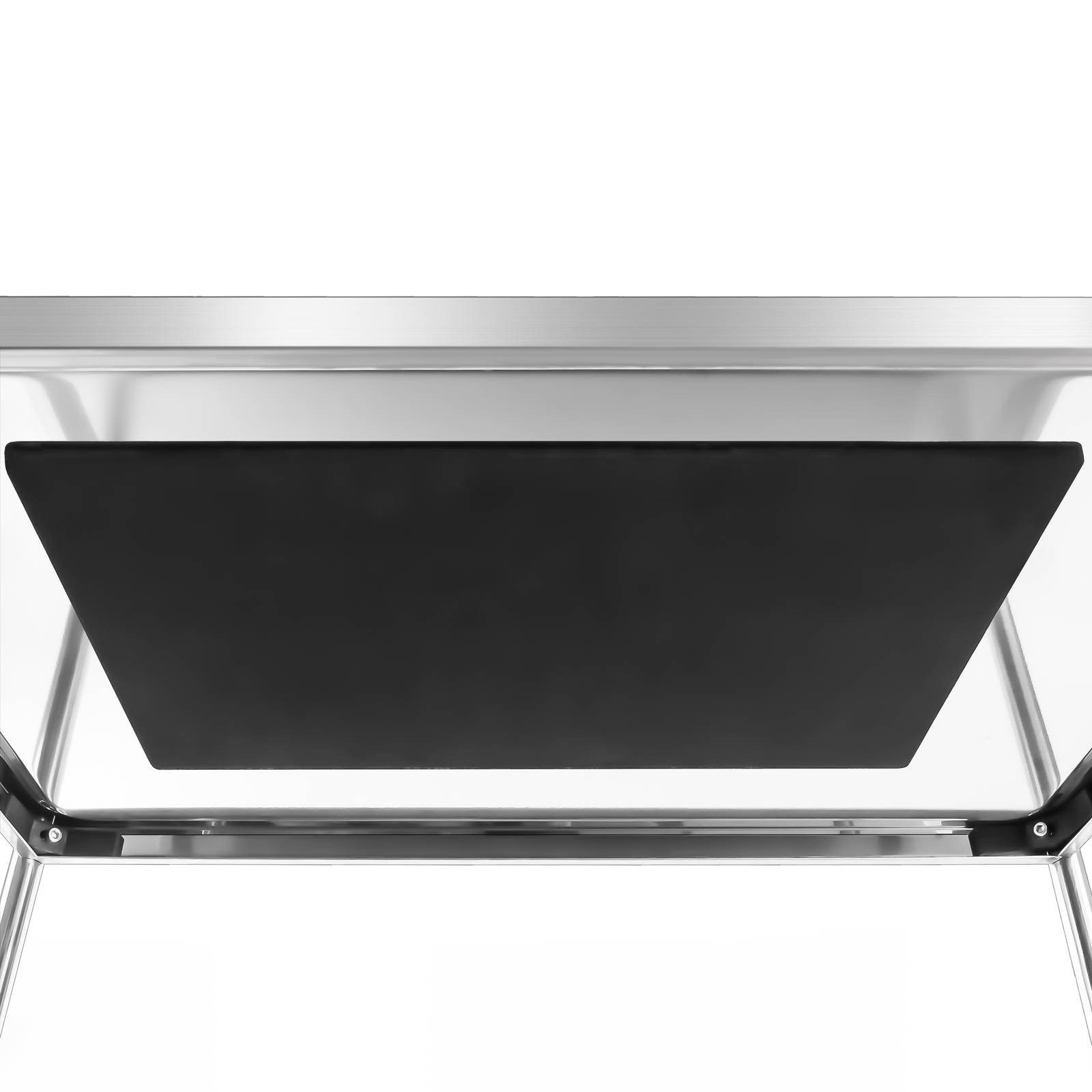 Royal Catering Servierwagen 3 Borde Edelstahl Teewagen Küchenwagen Gastro Servierhilfe 4 Räder – Bild 5 von 5