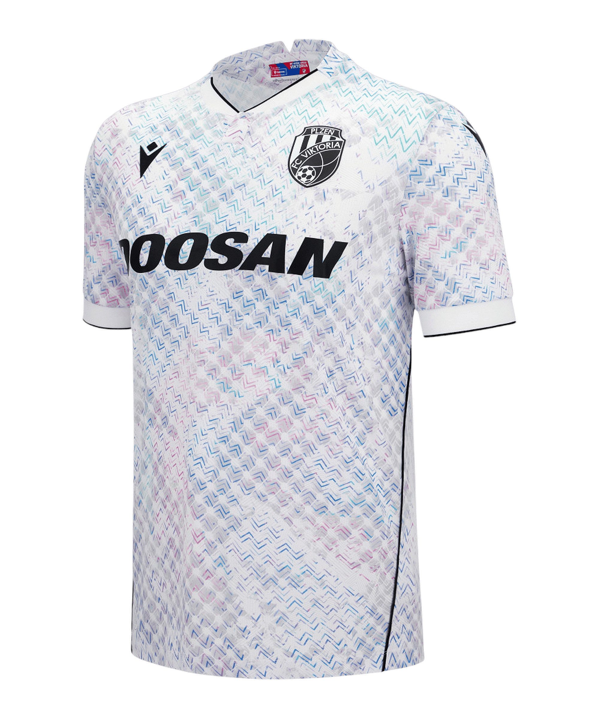 Fußballtrikot Macron Viktoria Pilsen Trikot Away 2025/2026 Weiß