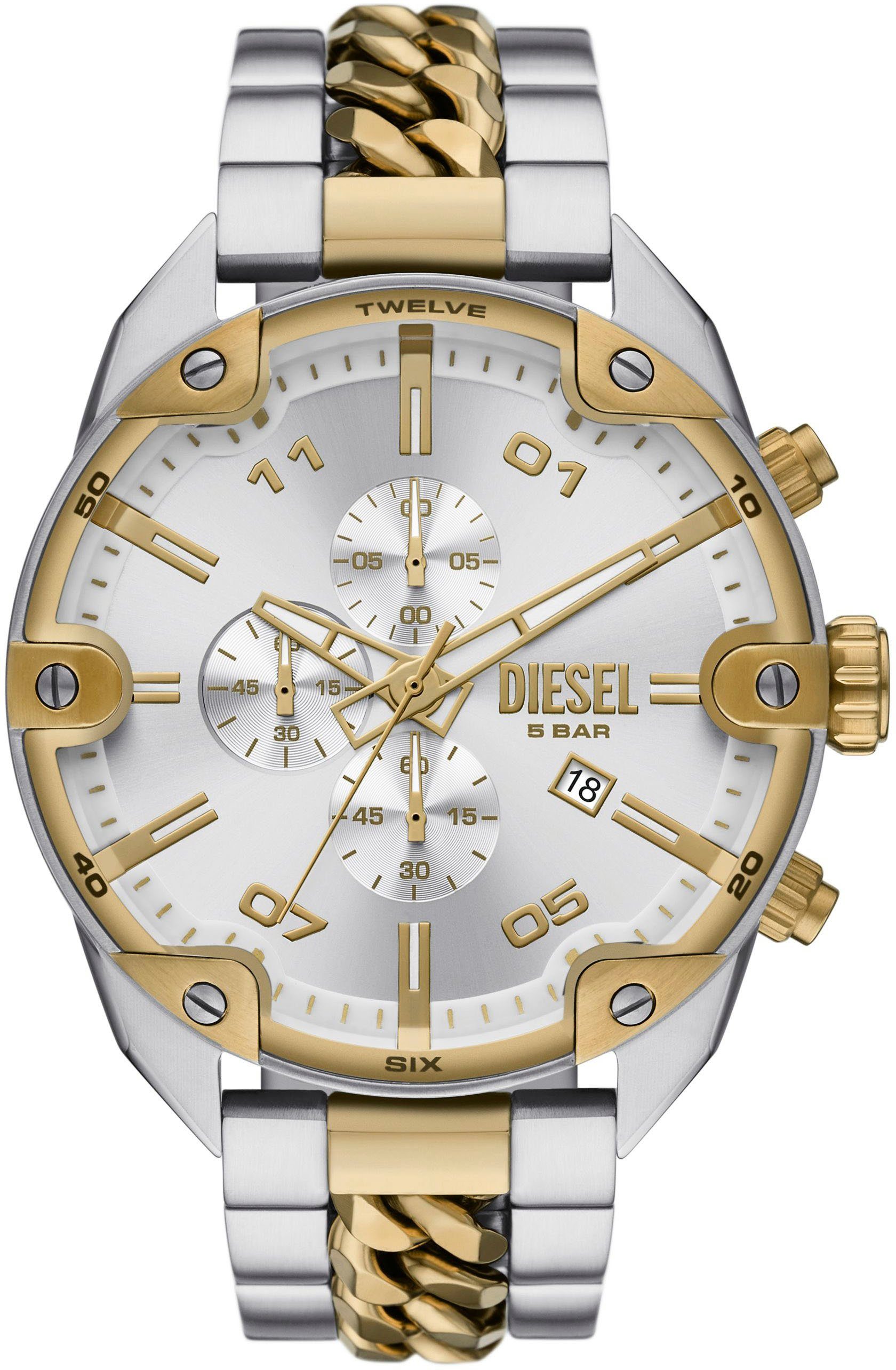 Diesel Chronograph SPIKED, DZ4629, Quarzuhr, Armbanduhr, Herrenuhr, Datum, Stoppfunktion
