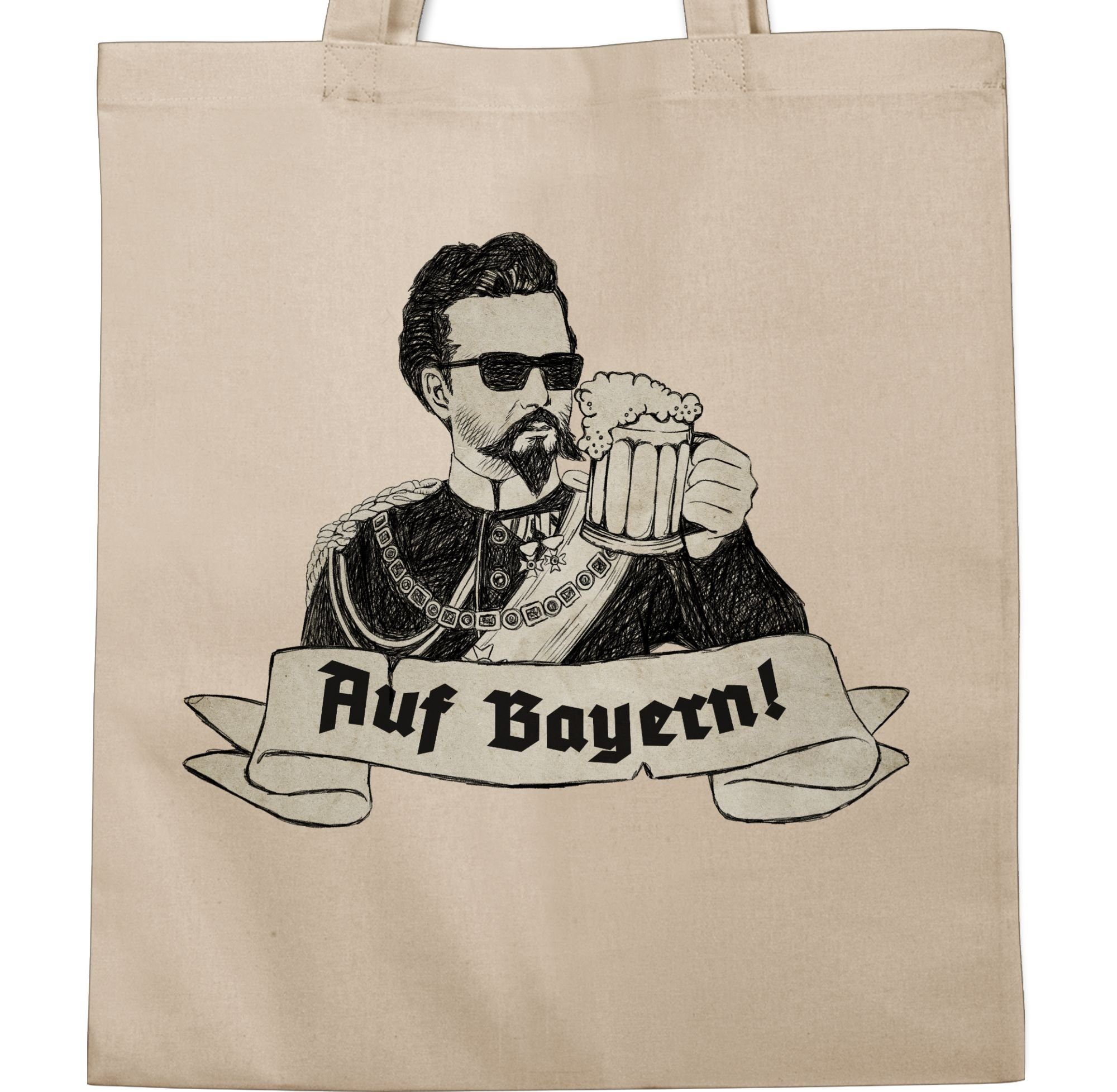 Umhängetasche für Bayern 2 - Auf Mode Oktoberfest Bayern Ludwig Shirtracer Prost, Naturweiß Tasche König