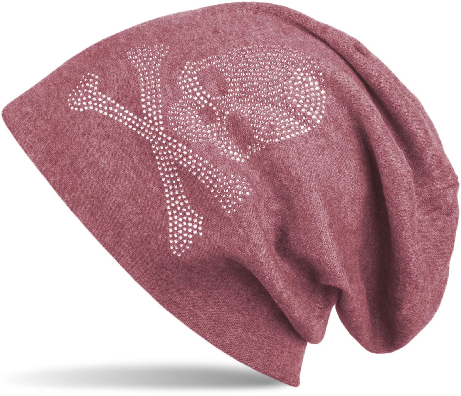 Beanie Beanie mit Strass Totenkopf