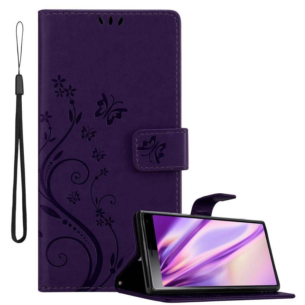 Cadorabo Handyhülle für Sony Xperia 10 / Xperia XA3 Hülle Sony Xperia 10 / Xperia XA3, Hülle Schutzhülle Blumen Flower mit Standfunktion Kartenfach Magnet