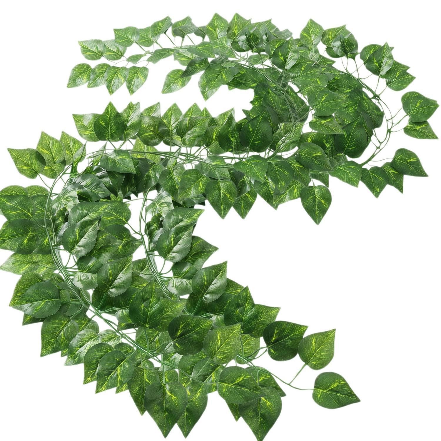 Kunstgirlande Efeu Girlande 10x 2,4m 90 Blätter Grün, LuxusKollektion, Höhe 240 cm