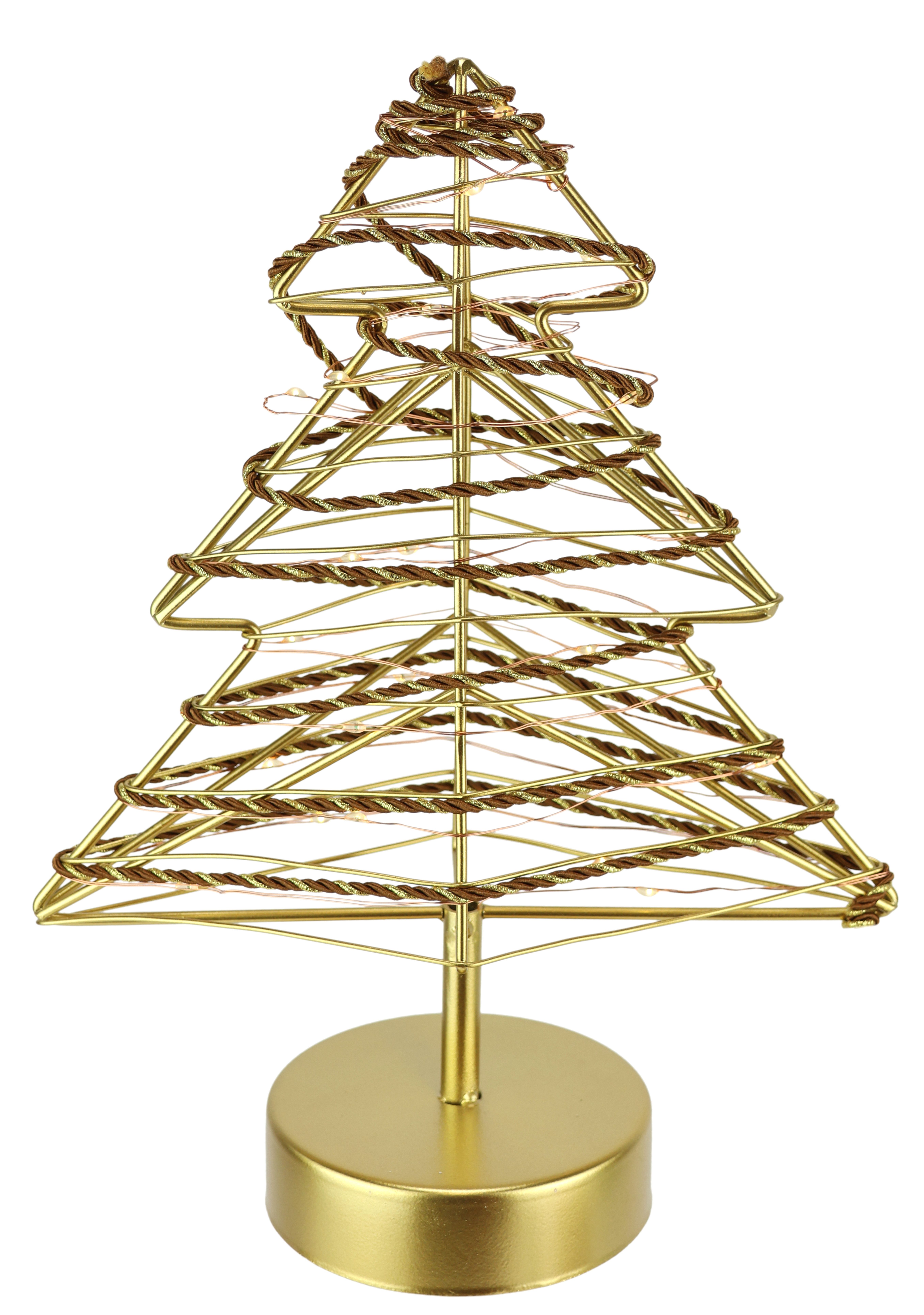 I.GE.A. LED-Dekofigur LED-Dekoobjekt Baum (1 St), Tannenbaum Metall Gold wa günstig online kaufen
