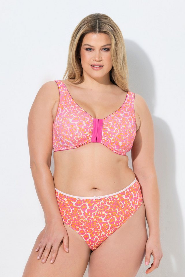 Ulla Popken Bustier Bustier Leomuster Vorderverschluss ohne Bügel