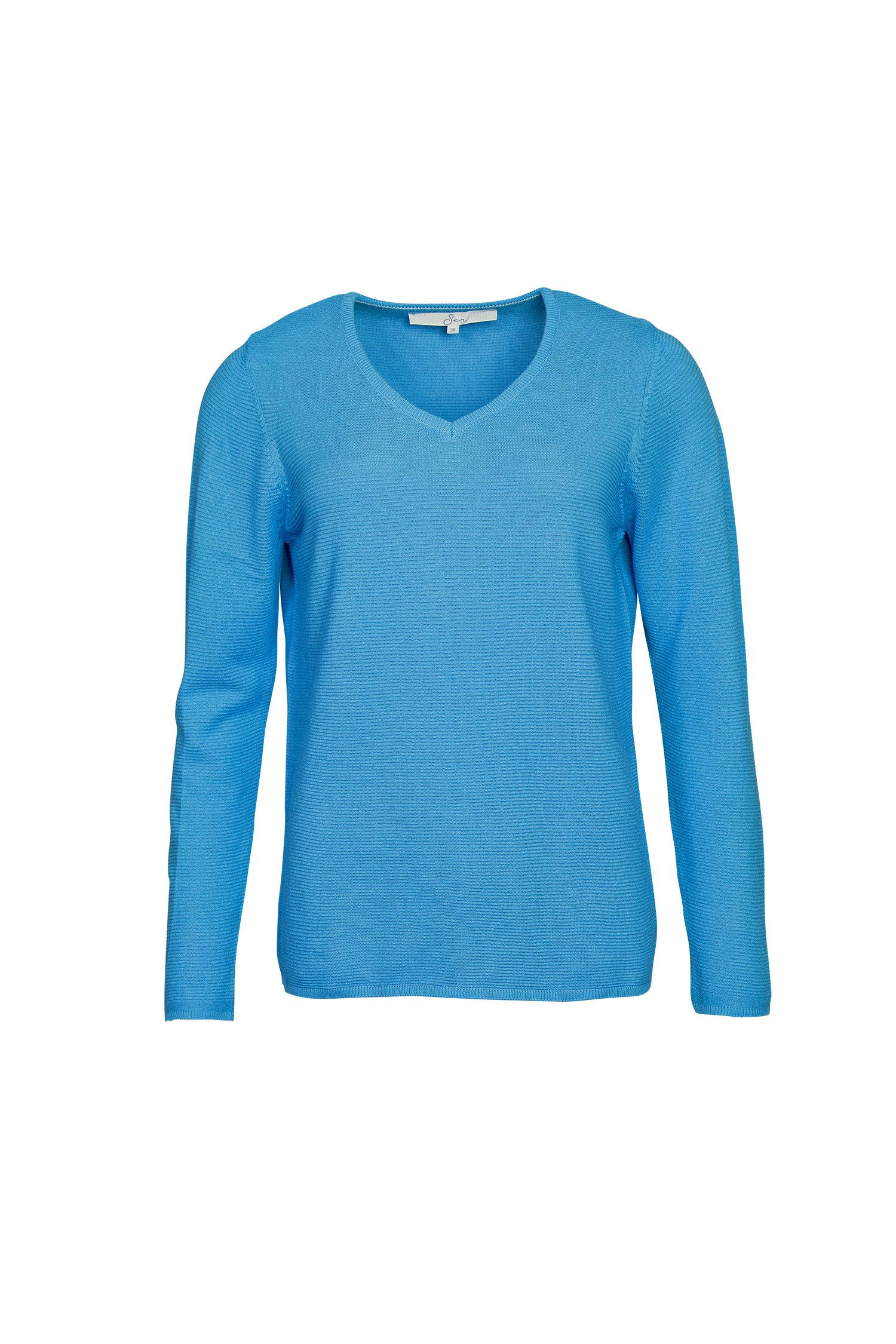 SER V-Ausschnitt-Pullover Pullover Feinstrick mit Struktur W9240200 günstig online kaufen