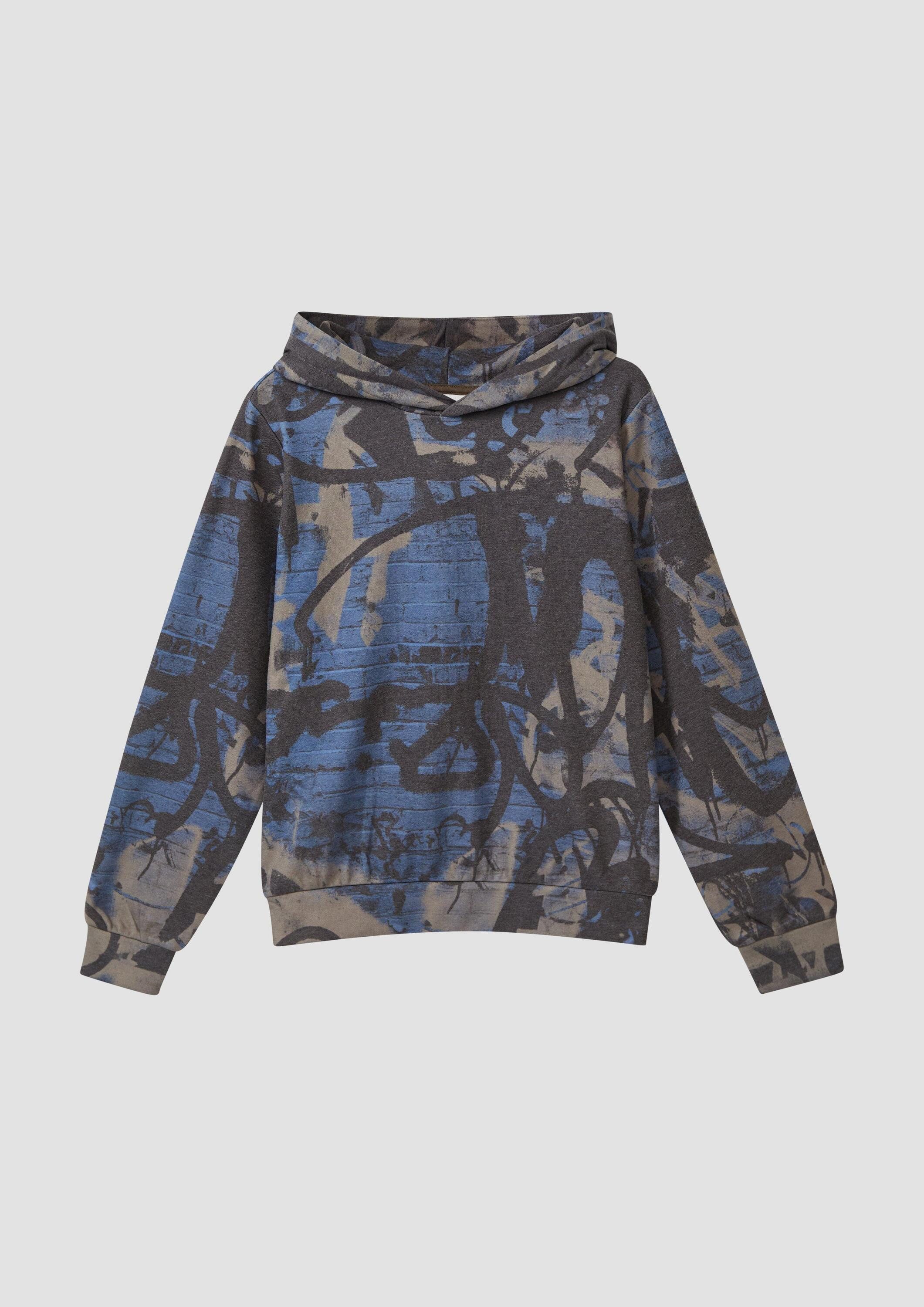 s.Oliver Sweatshirt Sweatshirt Kapuzensweater mit Graffiti-Print