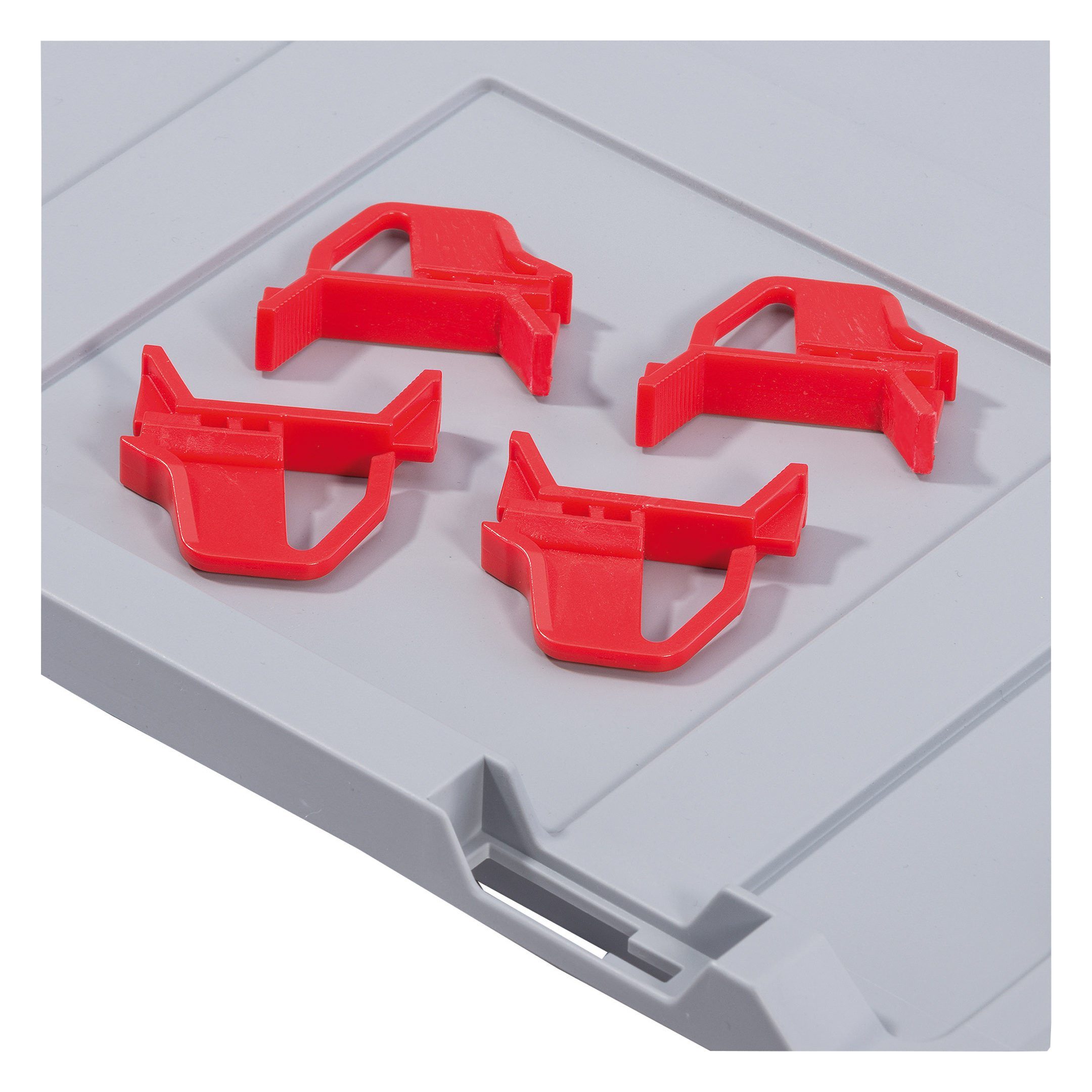 Allnet Aufbewahrungsbox (4 Stück), Schiebeschnappverschluss für Eurobox rot