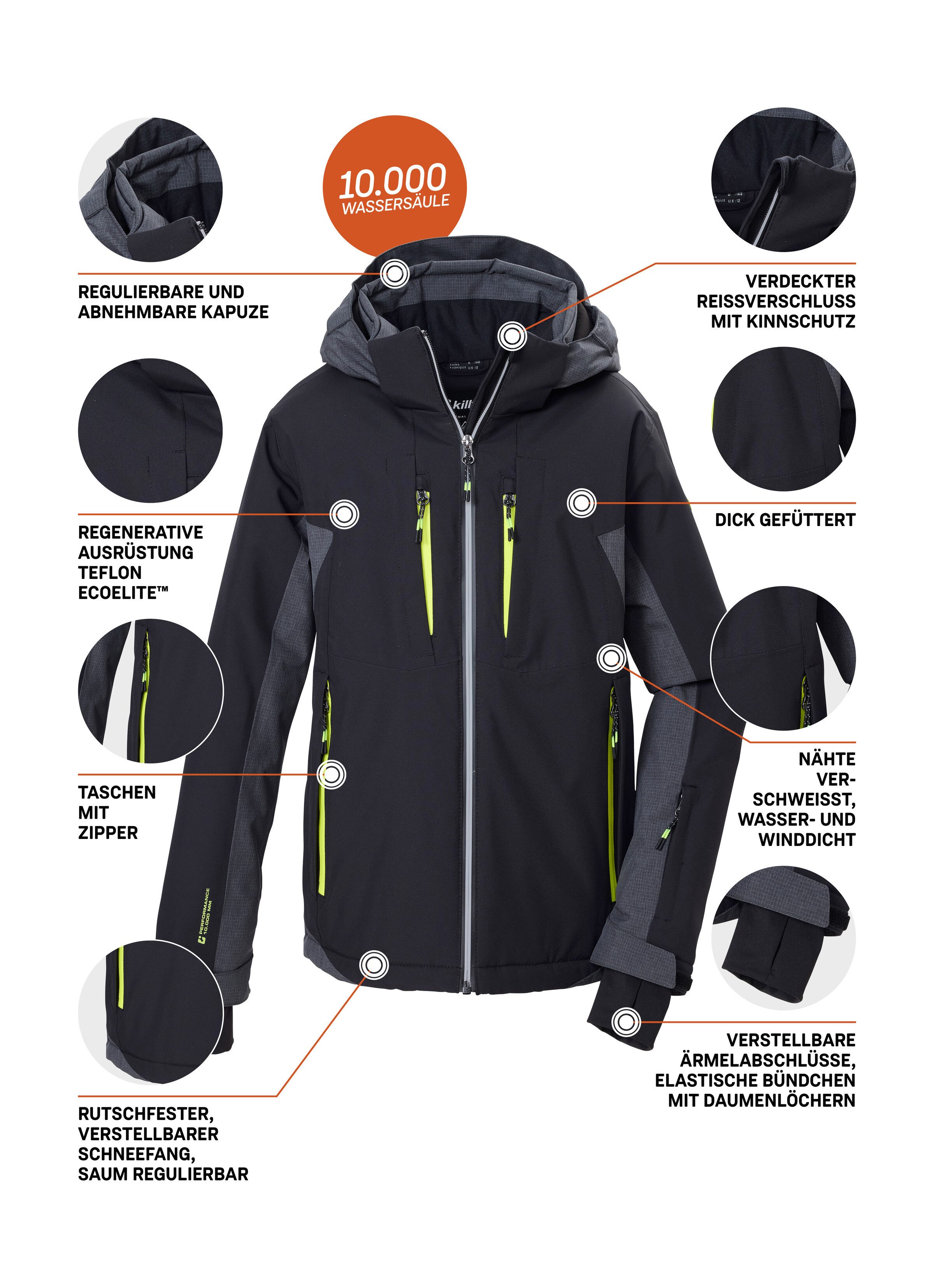 Killtec Skijacke KSW 212 BYS SKI JCKT Wasserdichte Skijacke, abnehmbare Kapuze, viele Taschen – Bild 5 von 5