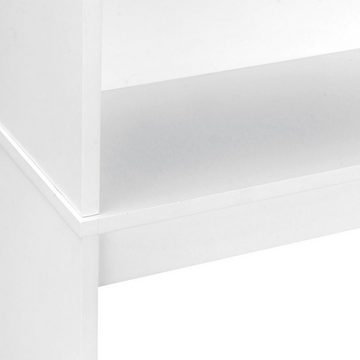 COSTWAY Badregal, Toilettenregal mit Doppeltür & verstellbarer Ablage, Weiß