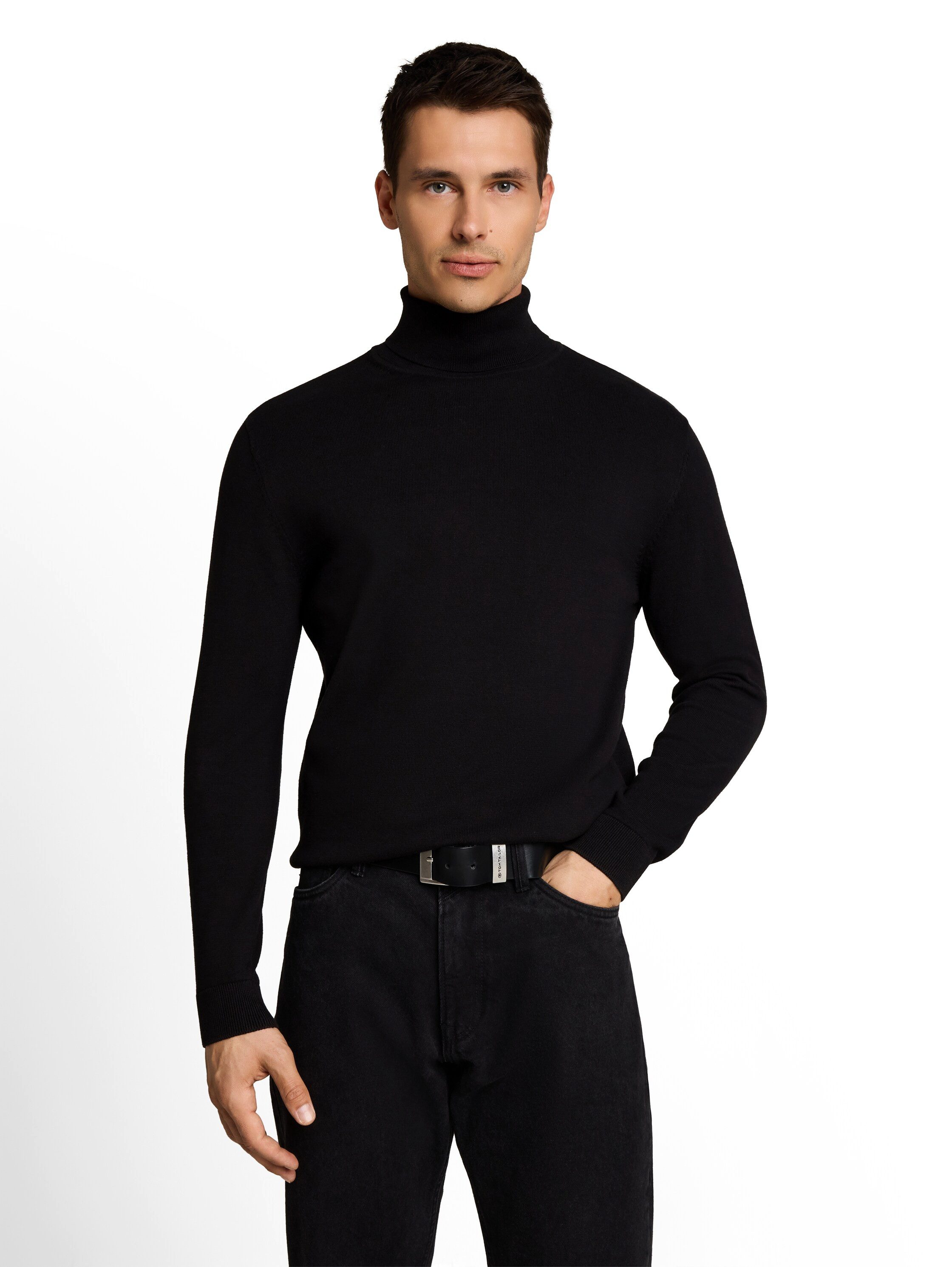 TOM TAILOR Rollkragenpullover im Strick-Design