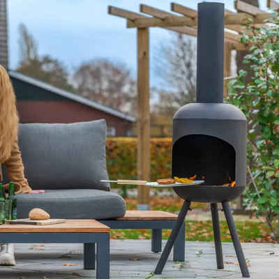 REDFIRE® Feuerstelle Gartenkamin mit BBQ-Grill Fuego Groß Schwarz