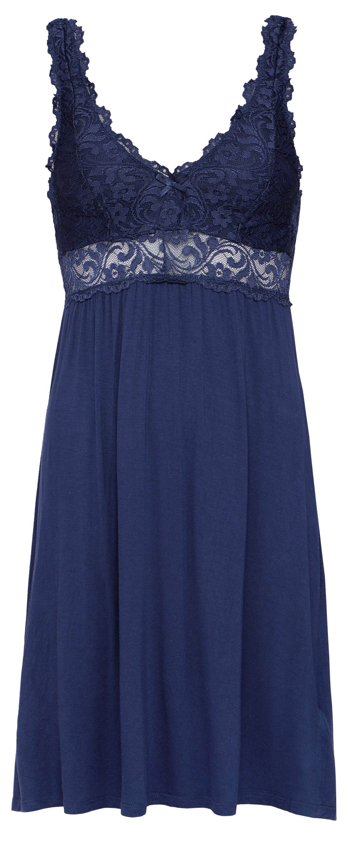 By Louise Nachthemd Damen Schlafshirt mit Spitze Negligee (1-tlg) edles Design